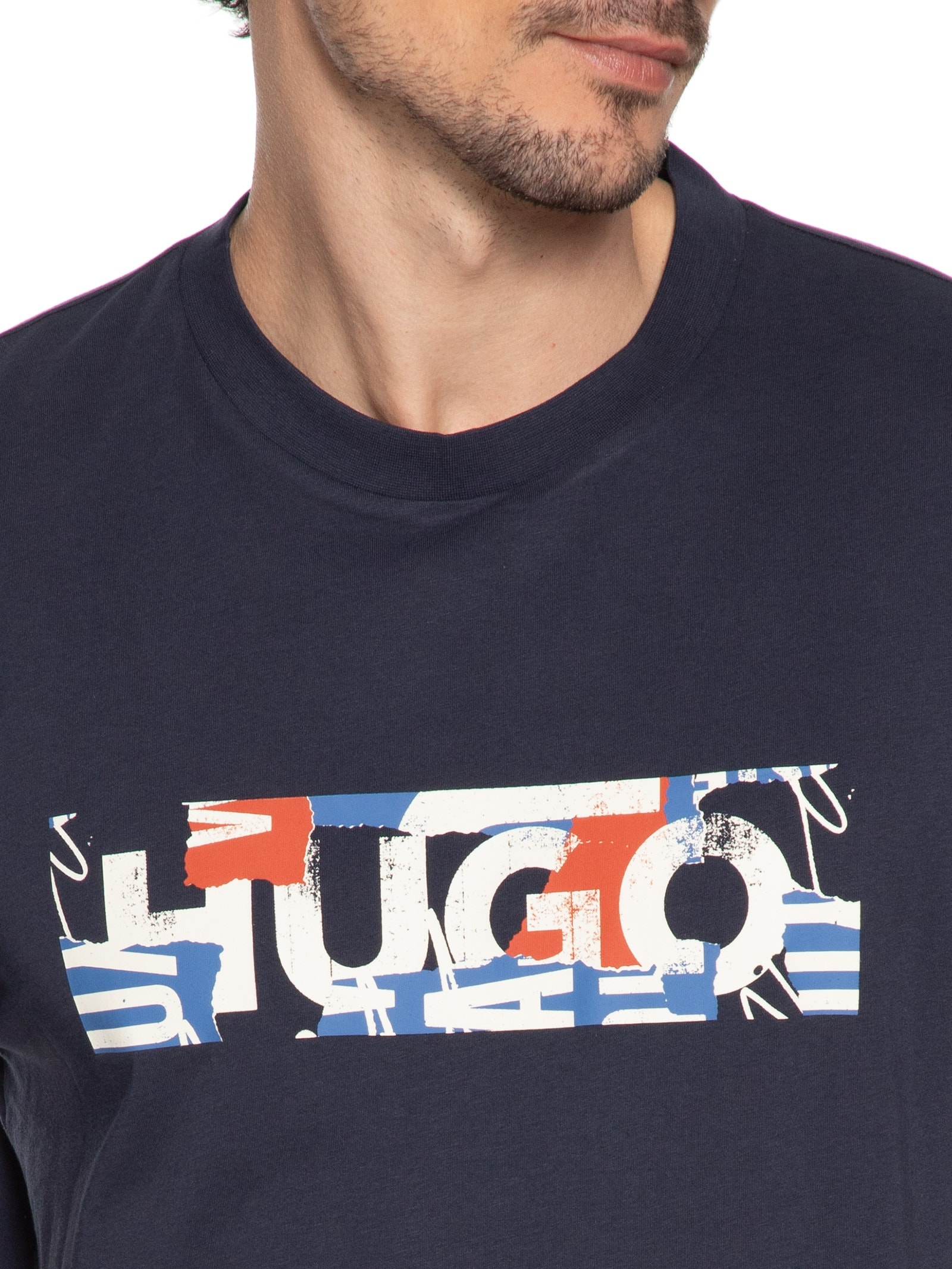 Camiseta Masculina Manga Curta Nugix Azul  Hugo