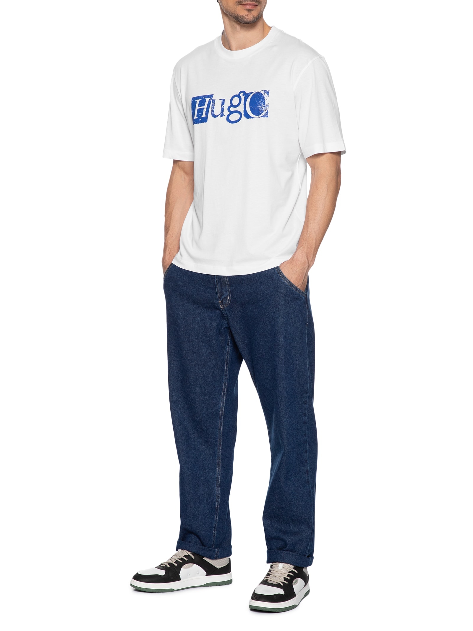 Camiseta Masculina Manga Curta Nugix Branco  Hugo