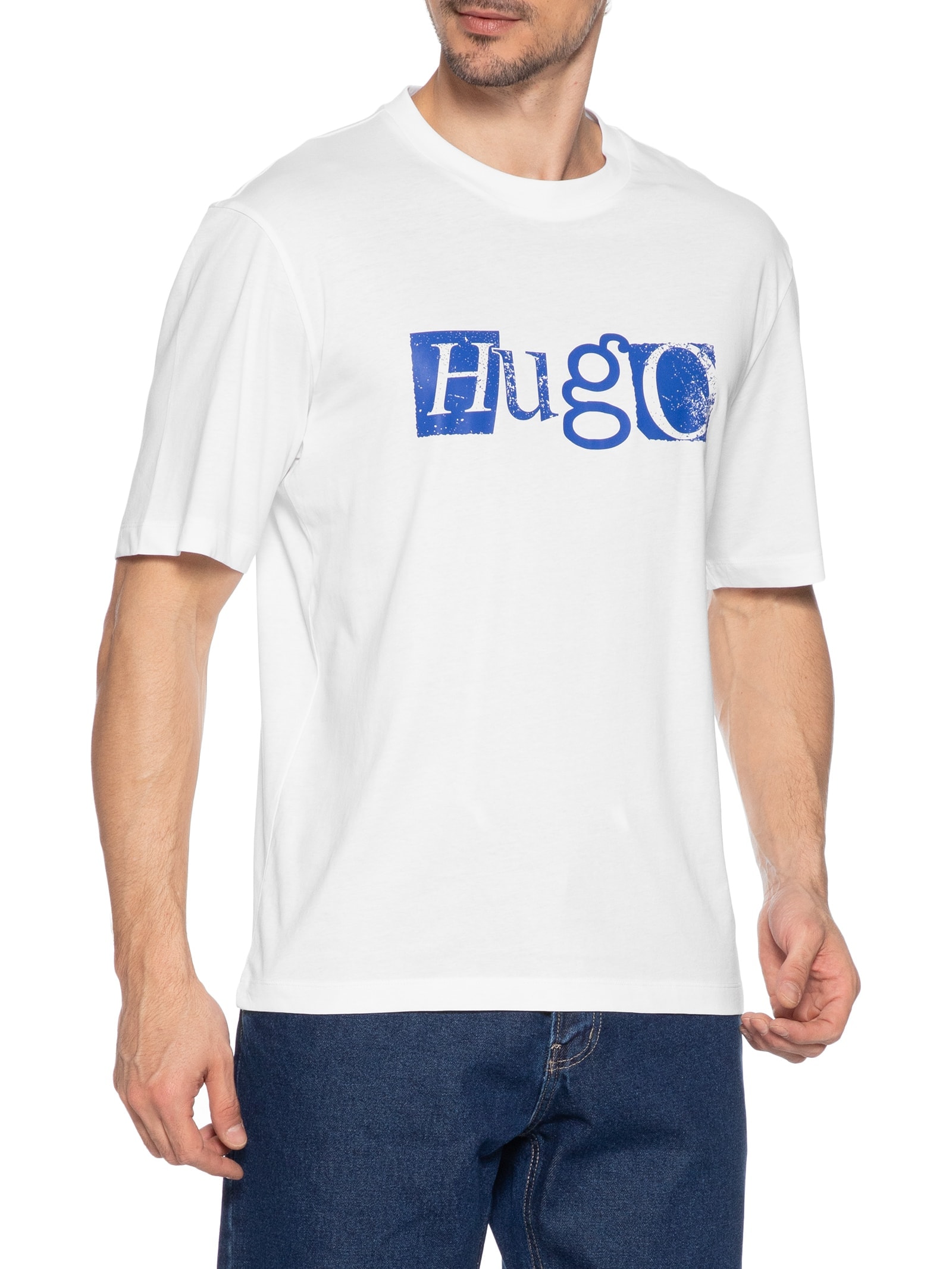 Camiseta Masculina Manga Curta Nugix Branco  Hugo