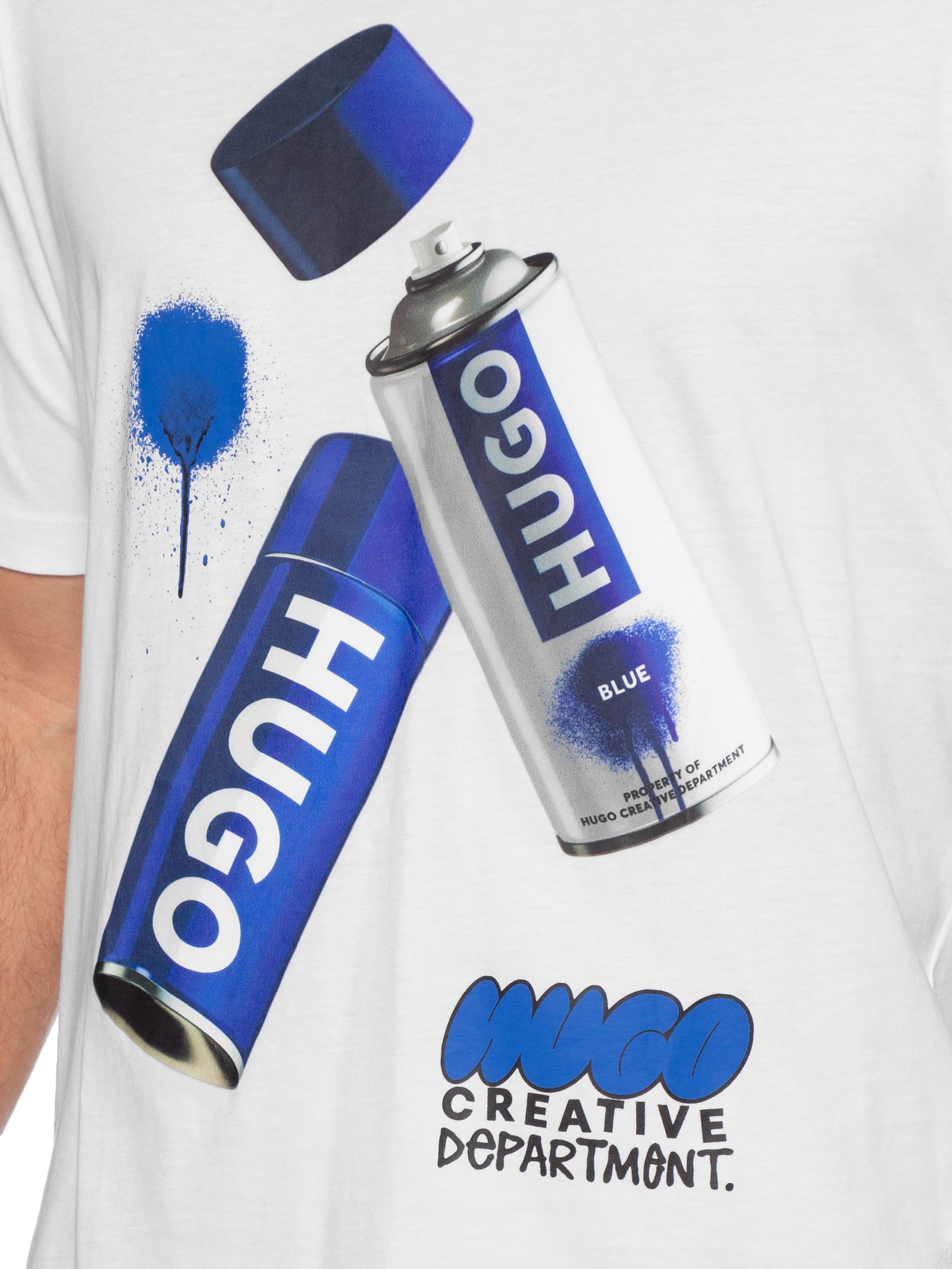 Camiseta Masculina Manga Curta Nusprayo Branco Hugo