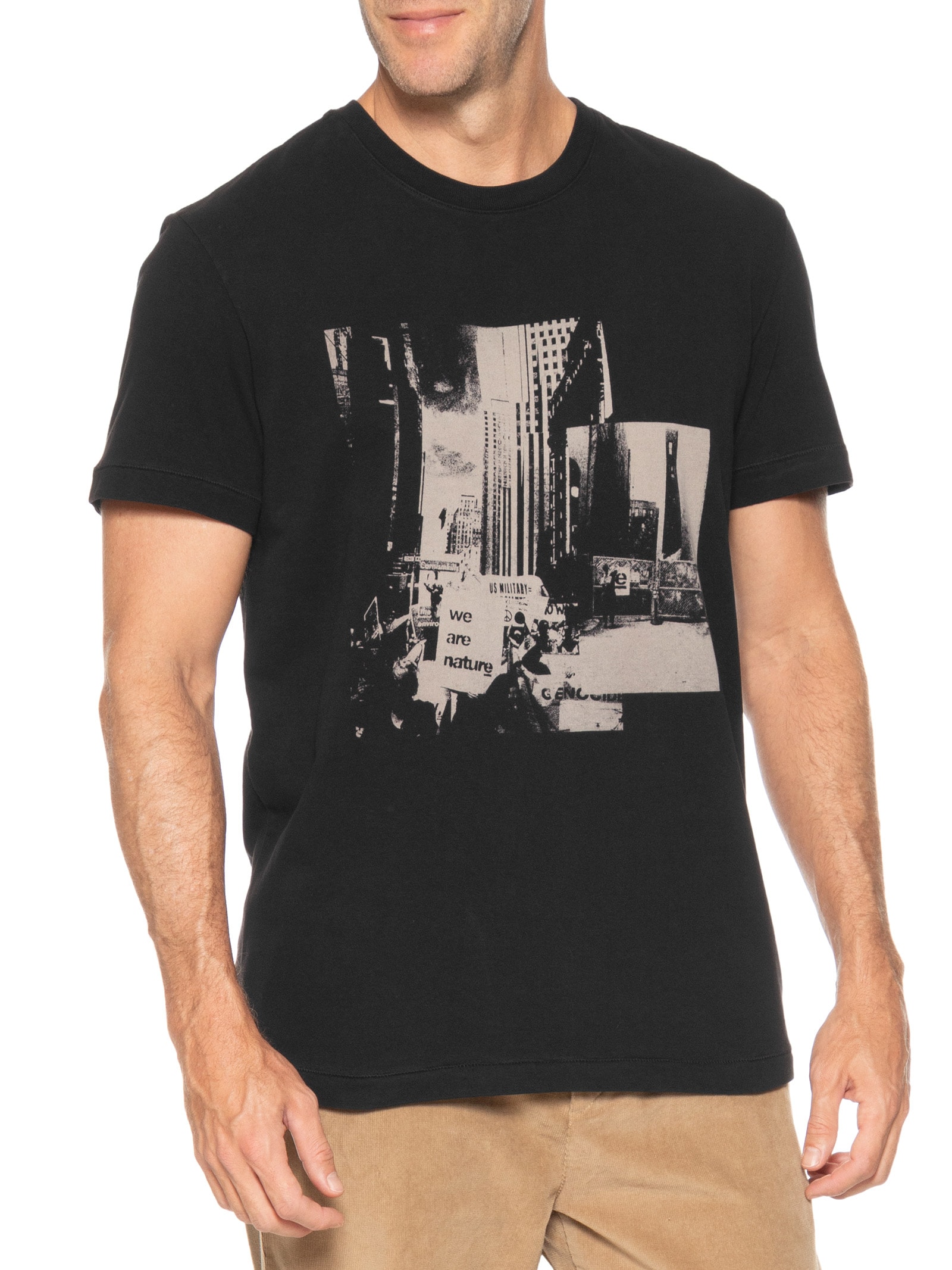 Camiseta Masculina Manga Curta NY Climate March 2 Preto Osklen