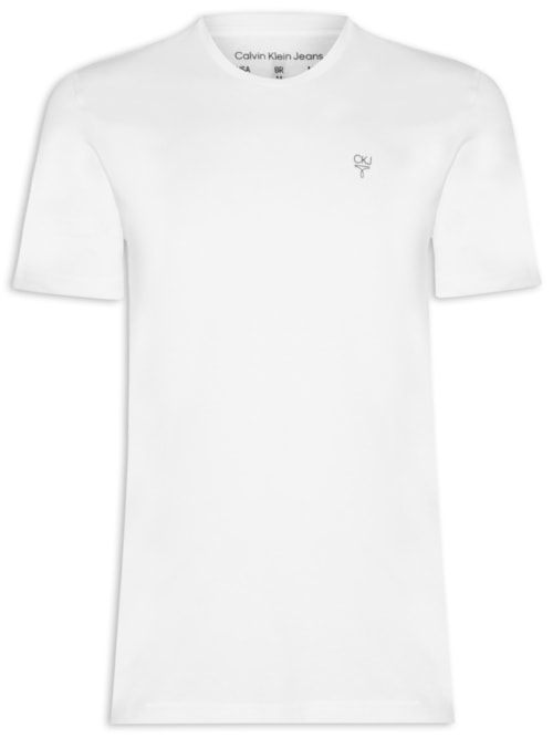 Camiseta Masculina Manga Curta Omega Peito – Branco