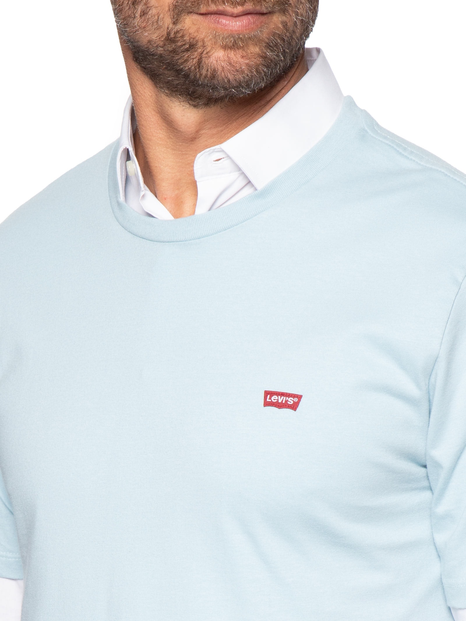 Camiseta Masculina Manga Curta Original Housemark Com Logo Azul Levi's