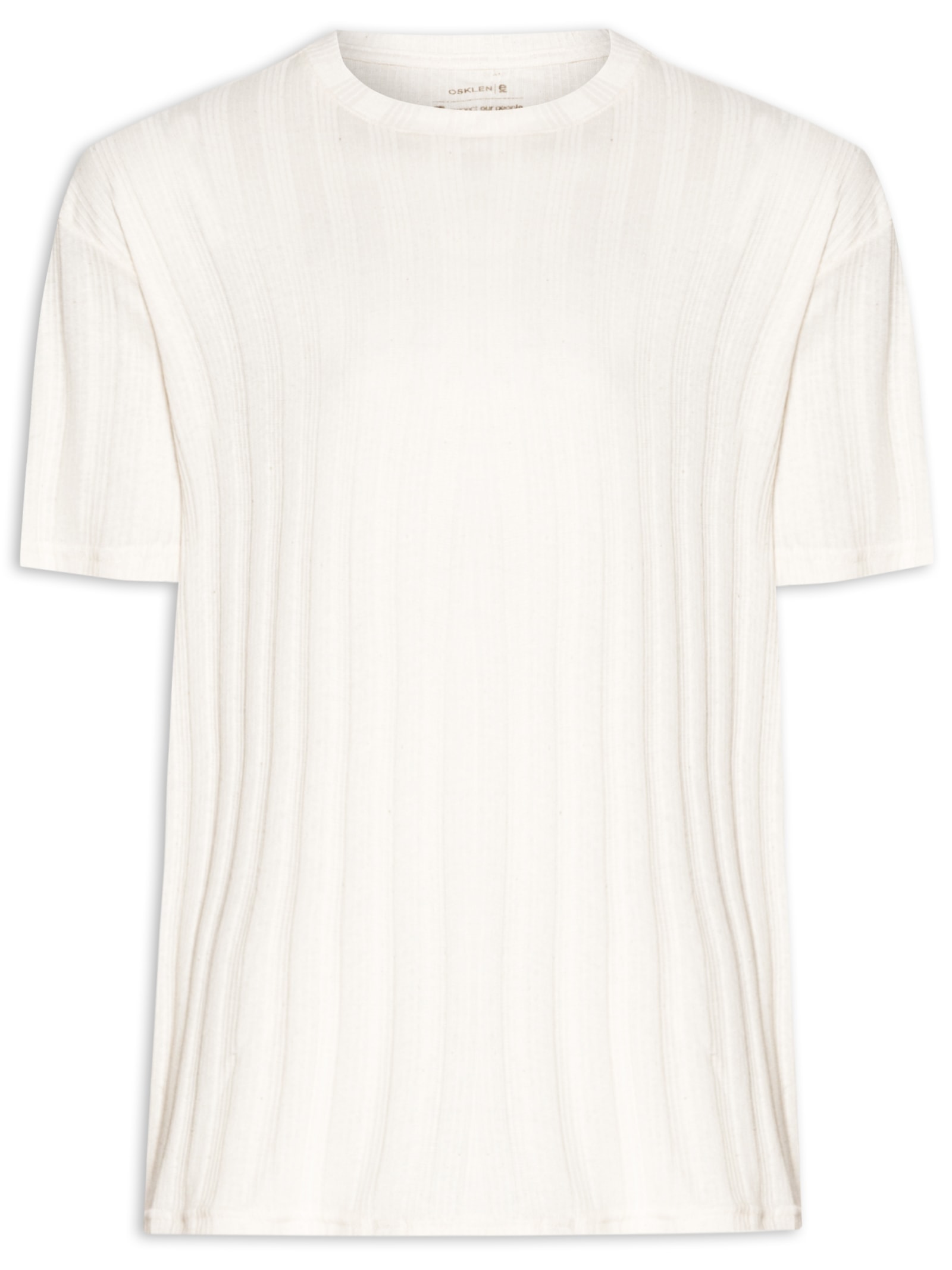 Camiseta Masculina Manga Curta Over Ribbed Rustic Off White Osklen