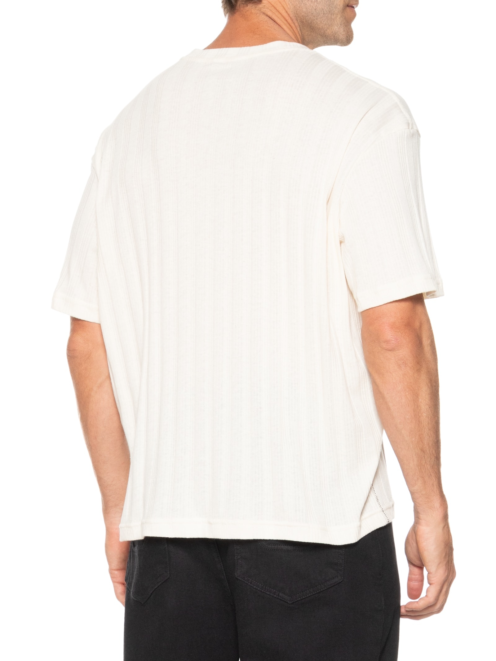 Camiseta Masculina Manga Curta Over Ribbed Rustic Off White Osklen