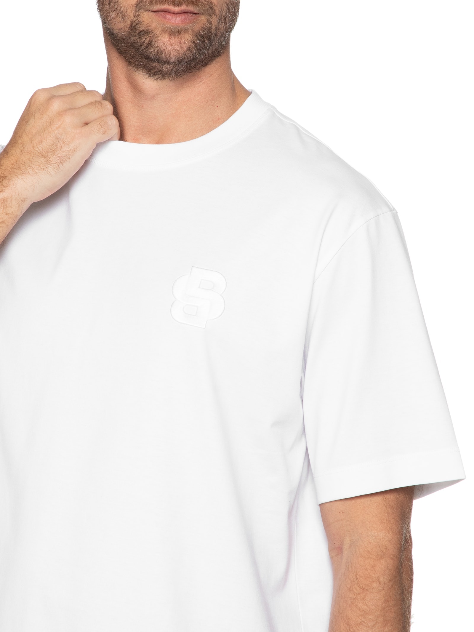Camiseta Masculina Manga Curta Oversized C-Tames 23 Branco Boss