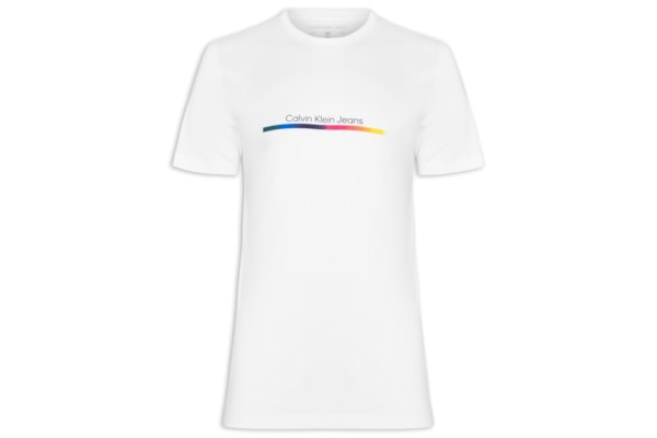 Camiseta Masculina Manga Curta Palito Pride - Branco