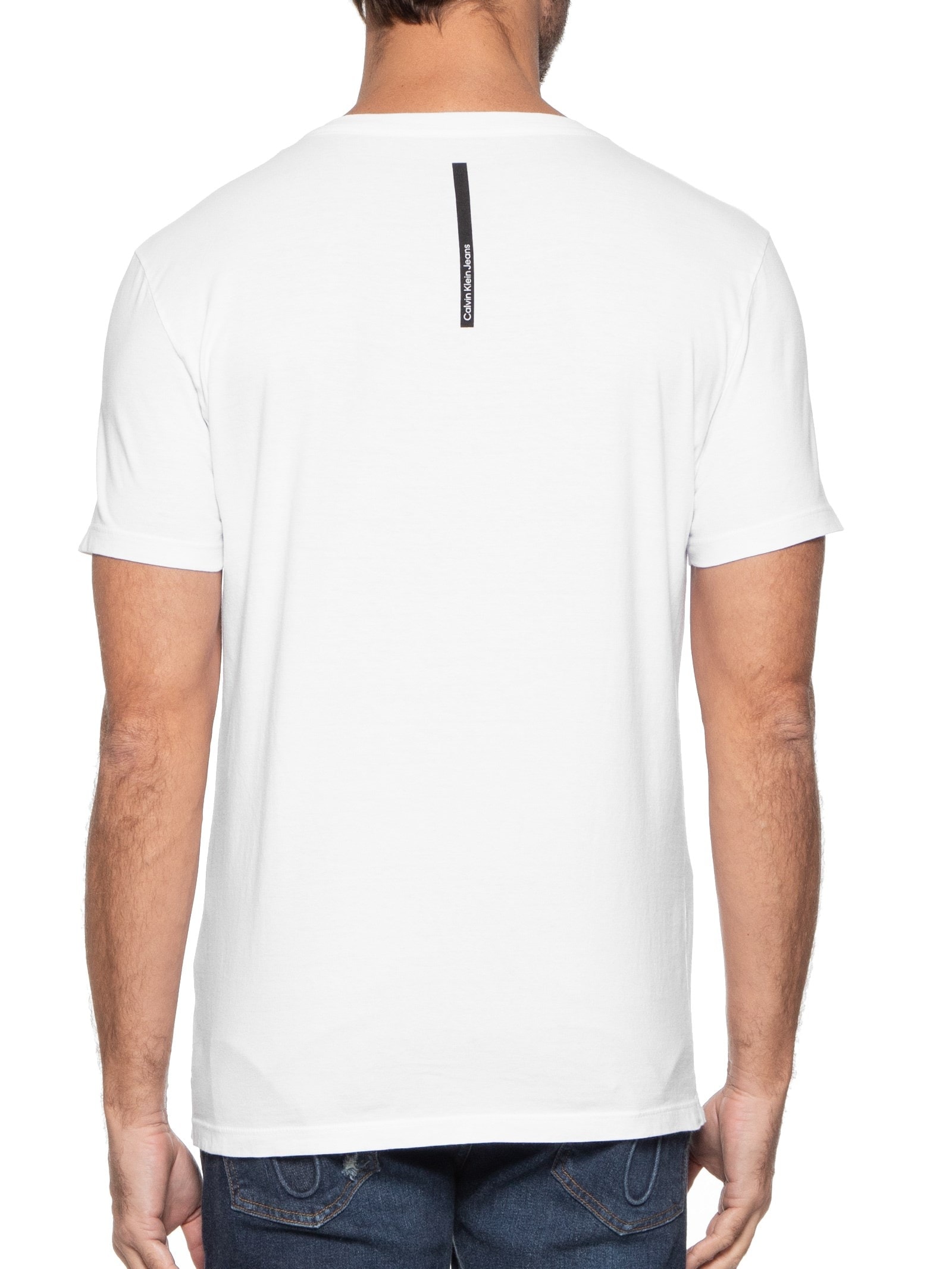 Camiseta Masculina Manga Curta Palito Pride Branco Calvin Klein Jeans