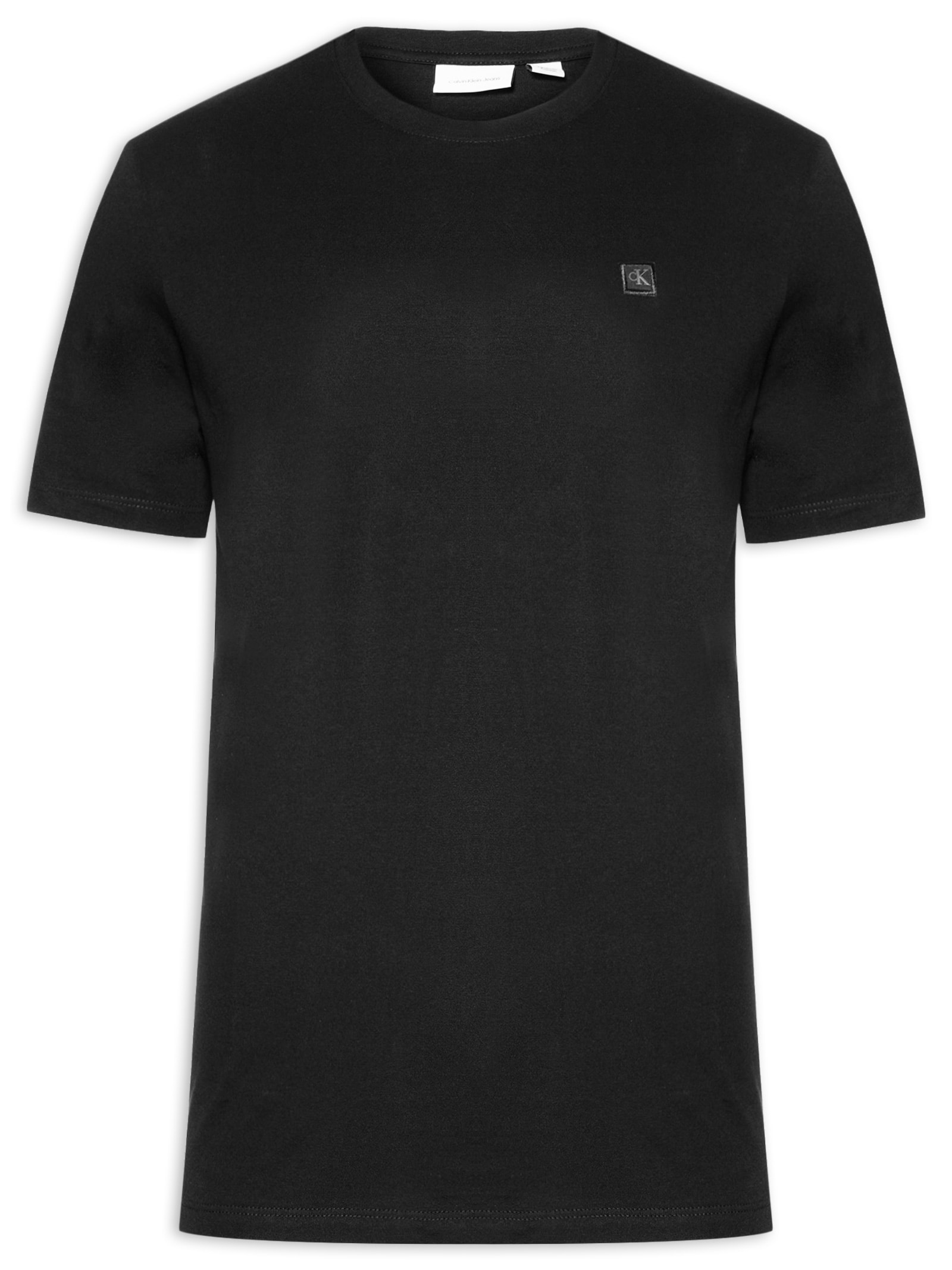 Camiseta Masculina Manga Curta Patch Preto Calvin Klein Jeans