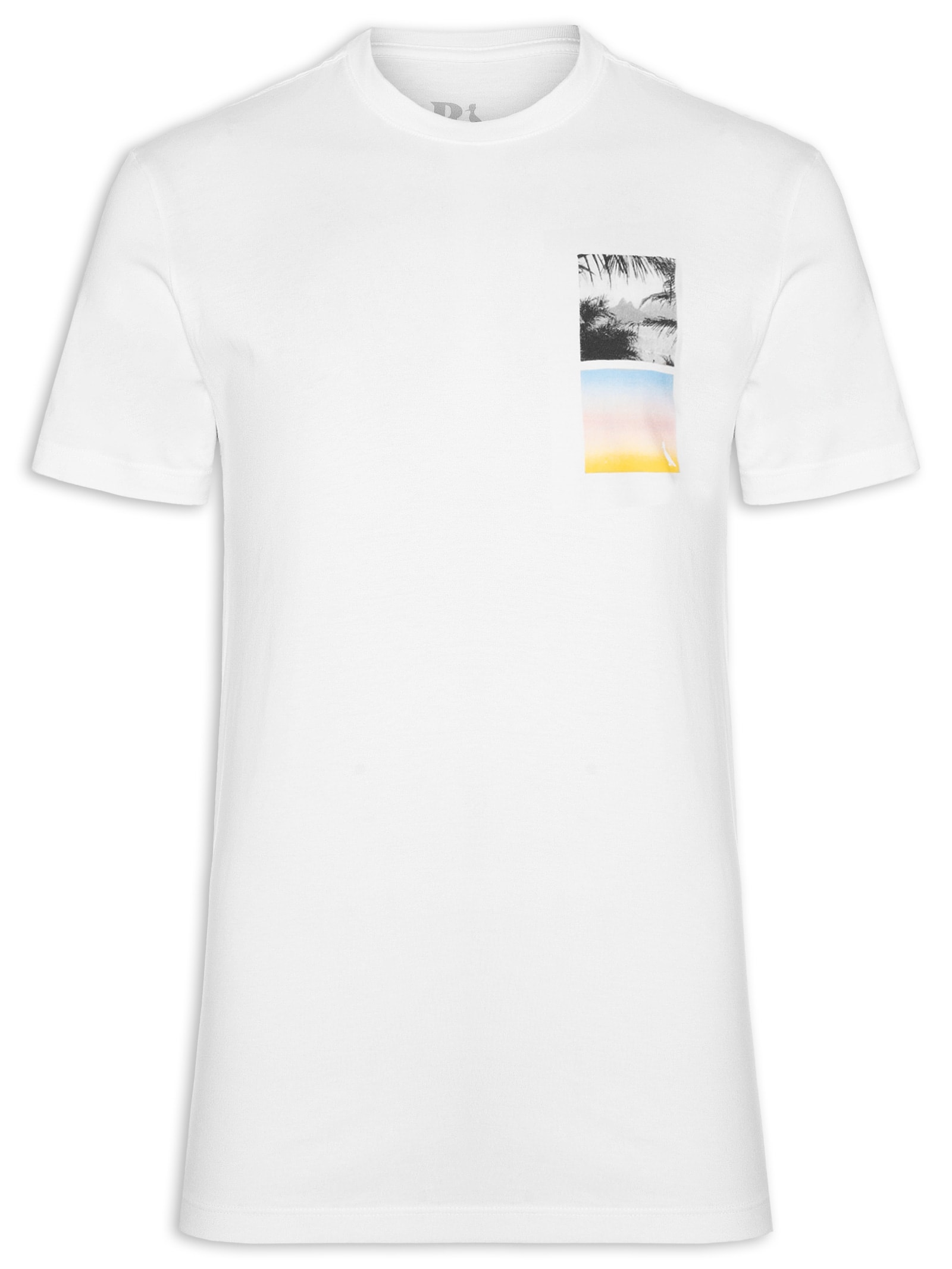 Camiseta Masculina Manga Curta Photos Nature Branco Reserva
