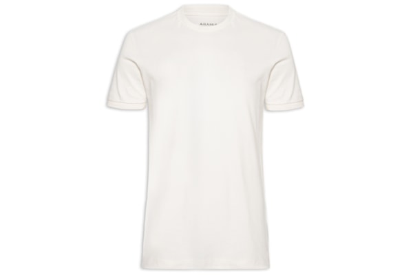 Camiseta Masculina Manga Curta Piquet Gola Textura - Branco