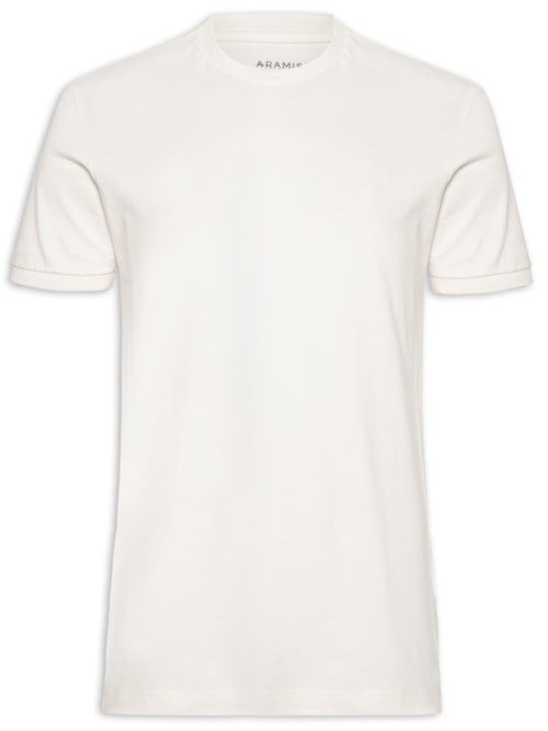 Camiseta Masculina Manga Curta Piquet Gola Textura – Branco