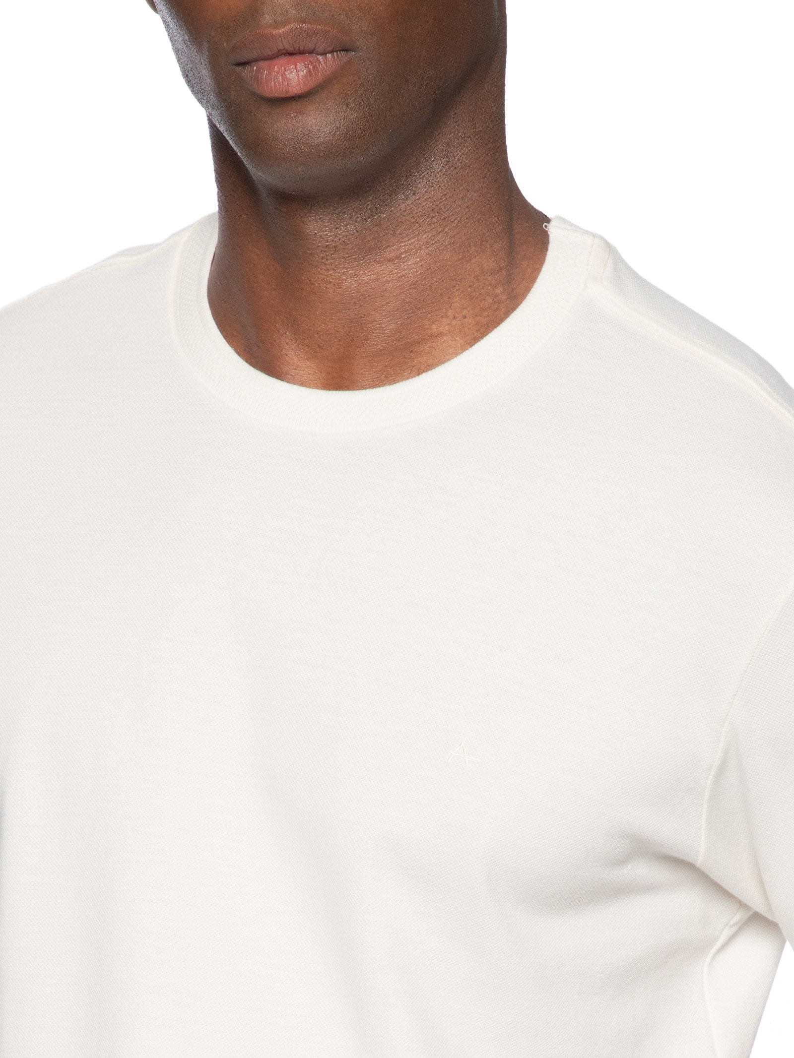 Camiseta Masculina Manga Curta Piquet Gola Textura Branco Aramis