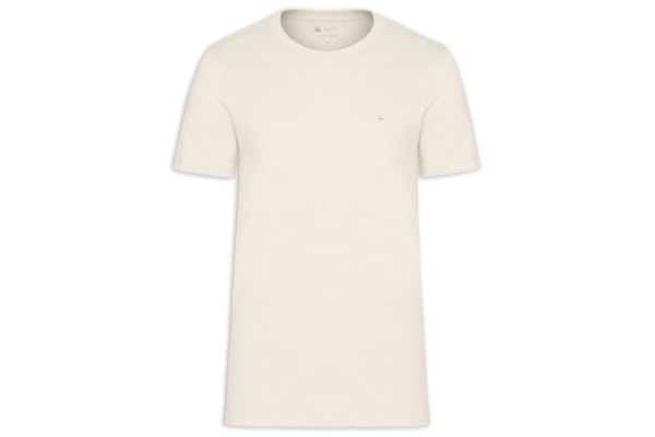 Camiseta Masculina Manga Curta Piquet Logo - Bege