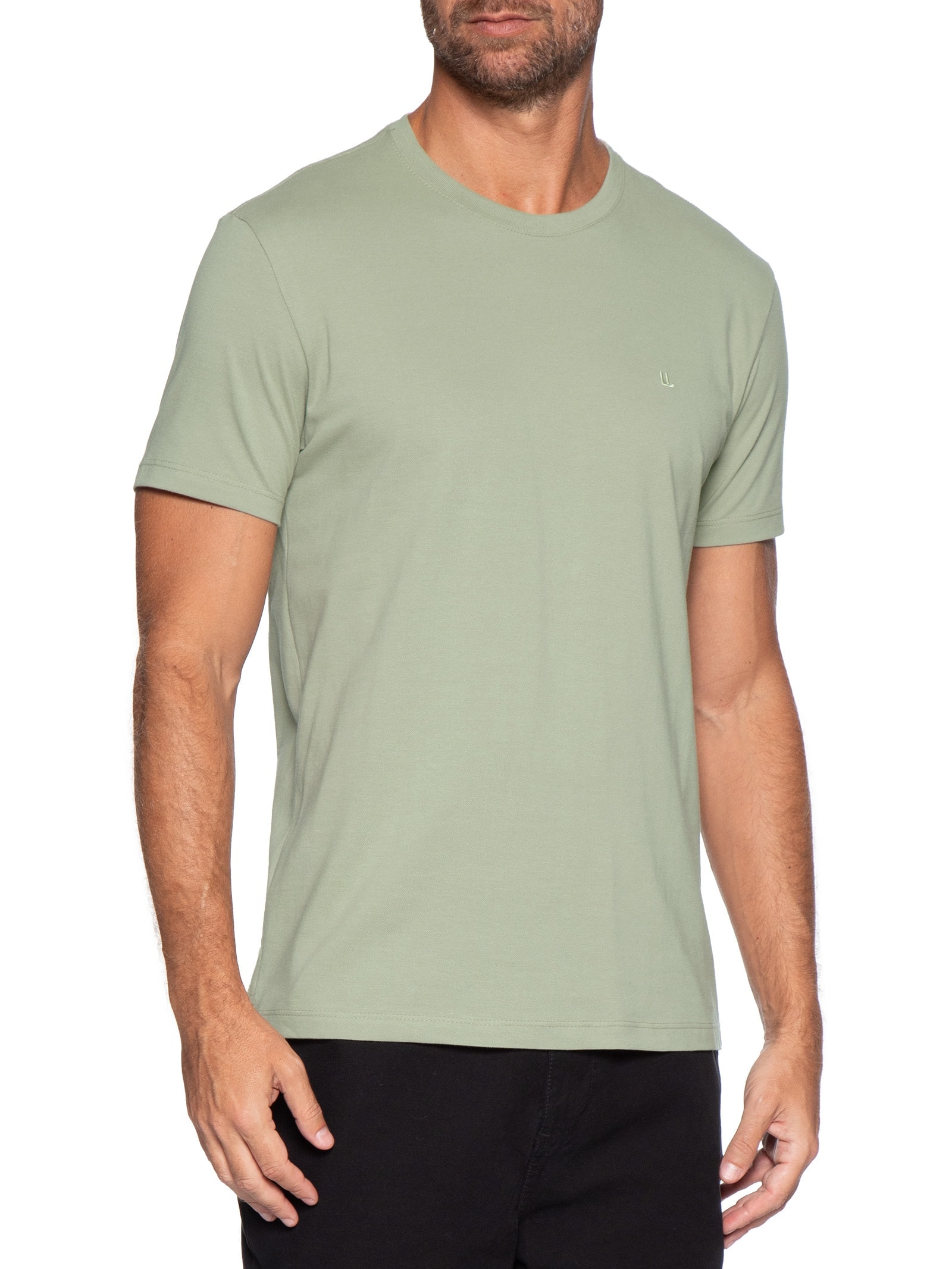 Camiseta Masculina Manga Curta Piquet Logo Verde Foxton