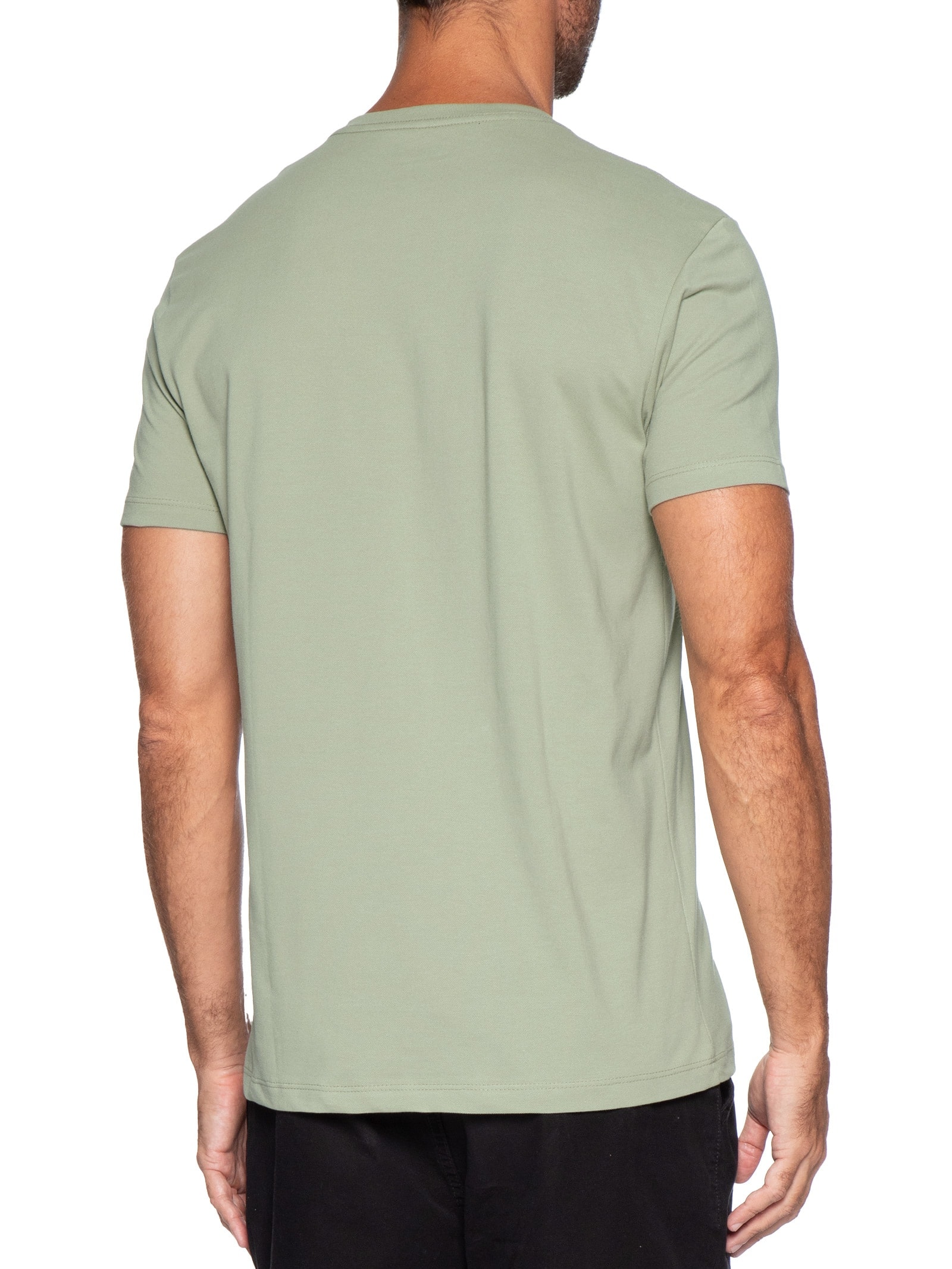 Camiseta Masculina Manga Curta Piquet Logo Verde Foxton