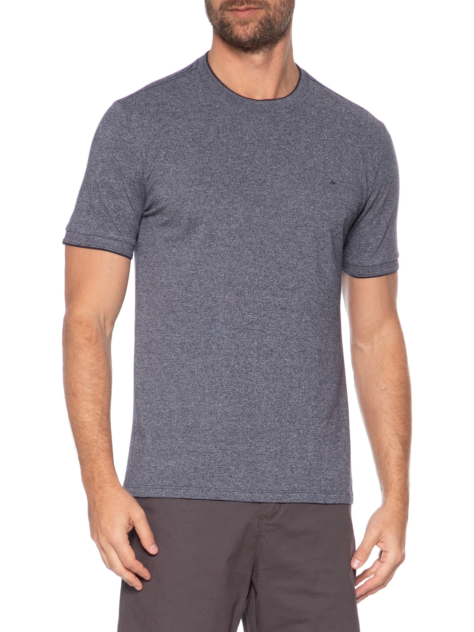 Camiseta Masculina Manga Curta Piquet Moline Azul Aramis