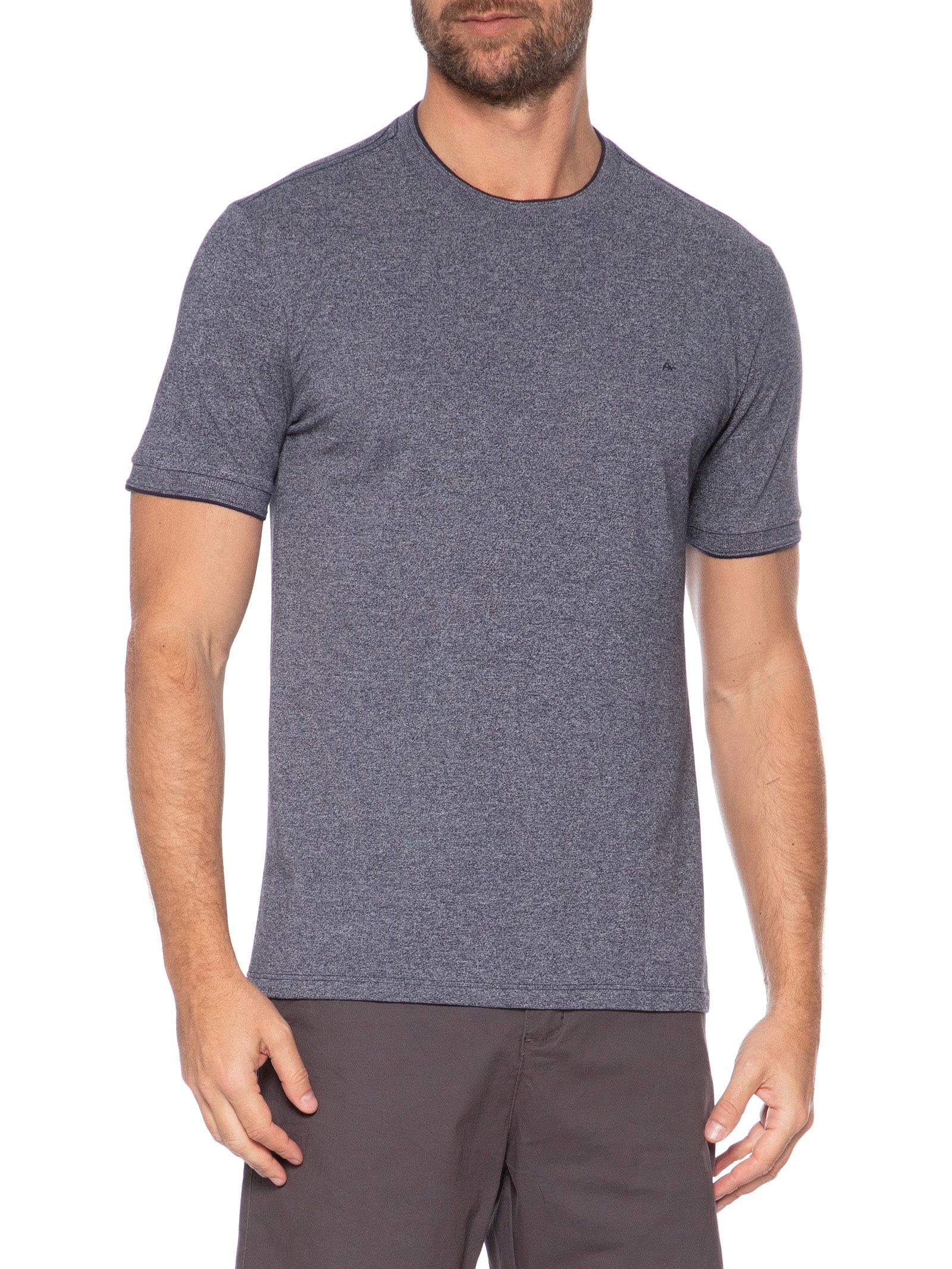 Camiseta Masculina Manga Curta Piquet Moline Azul Aramis