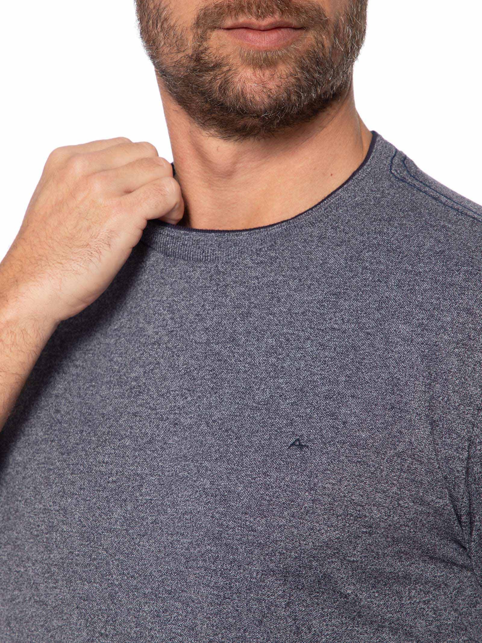 Camiseta Masculina Manga Curta Piquet Moline Azul Aramis