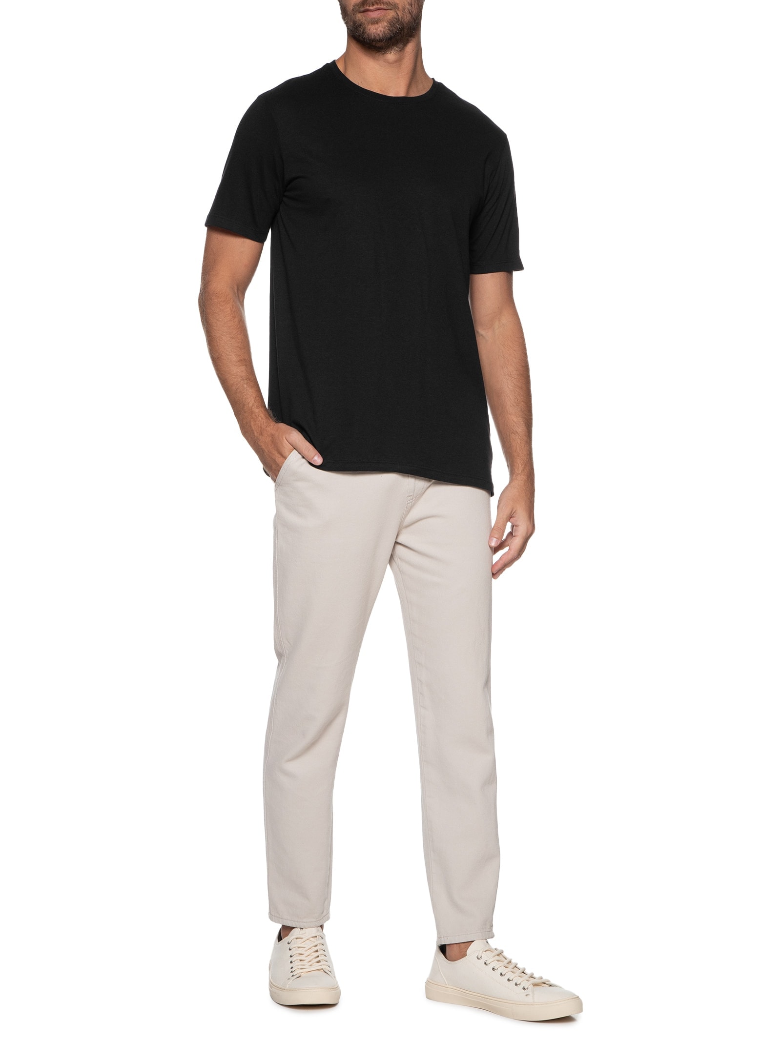 Camiseta Masculina Manga Curta Preto Hering