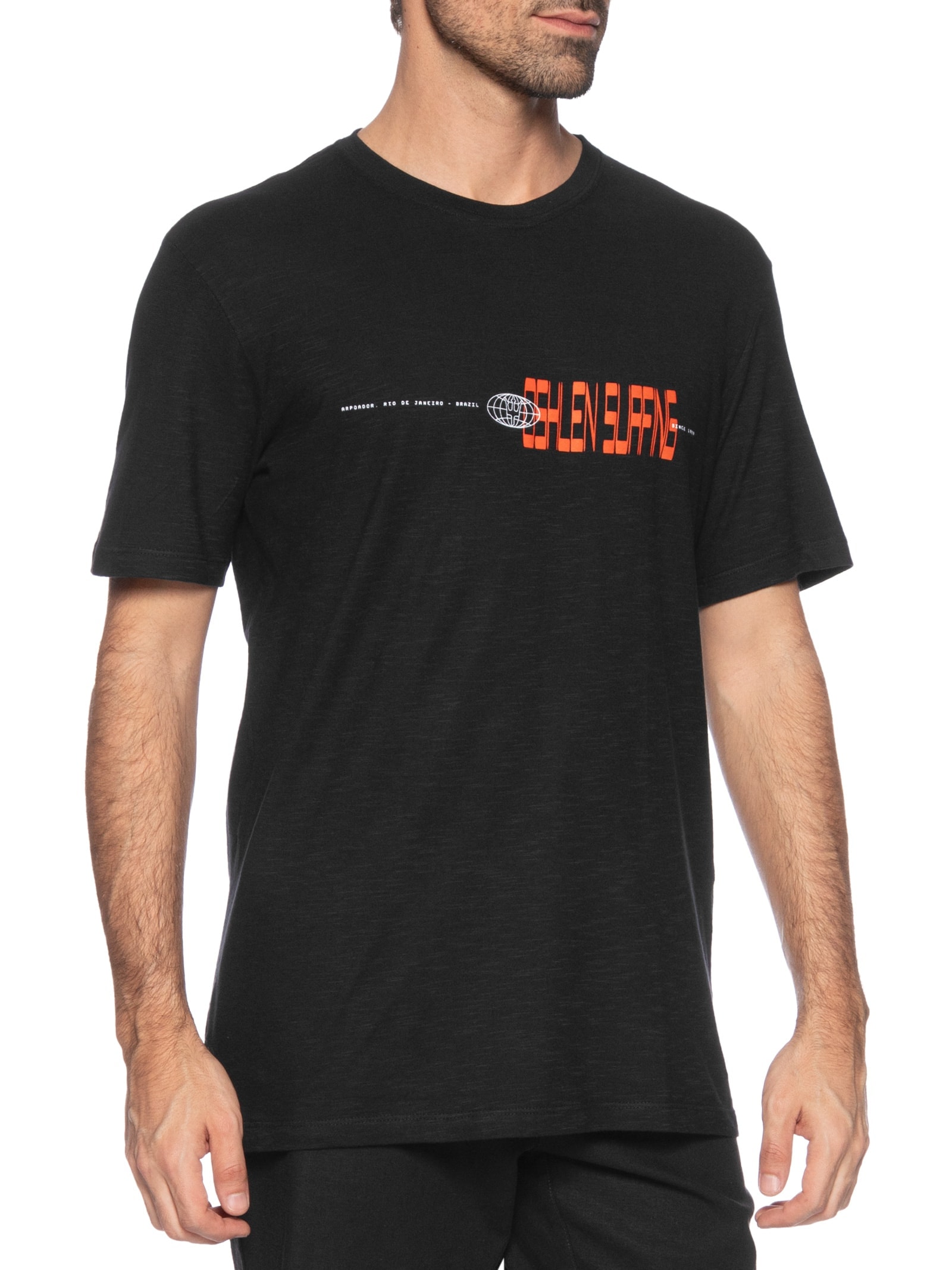 Camiseta Masculina Manga Curta Preto Osklen