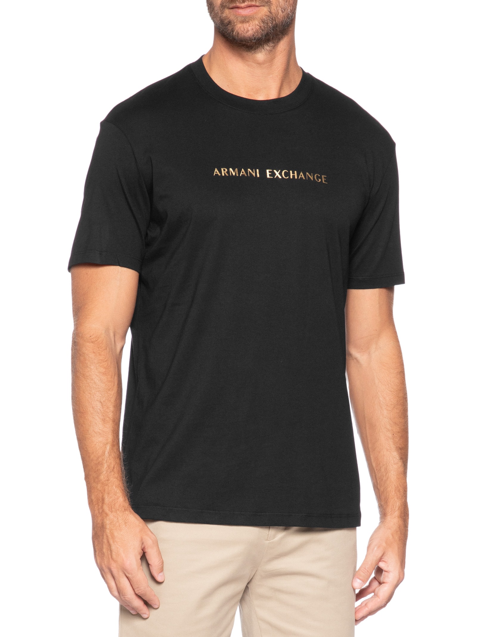 Camiseta Masculina Manga Curta Ramadan Light Preto Armani Exchange