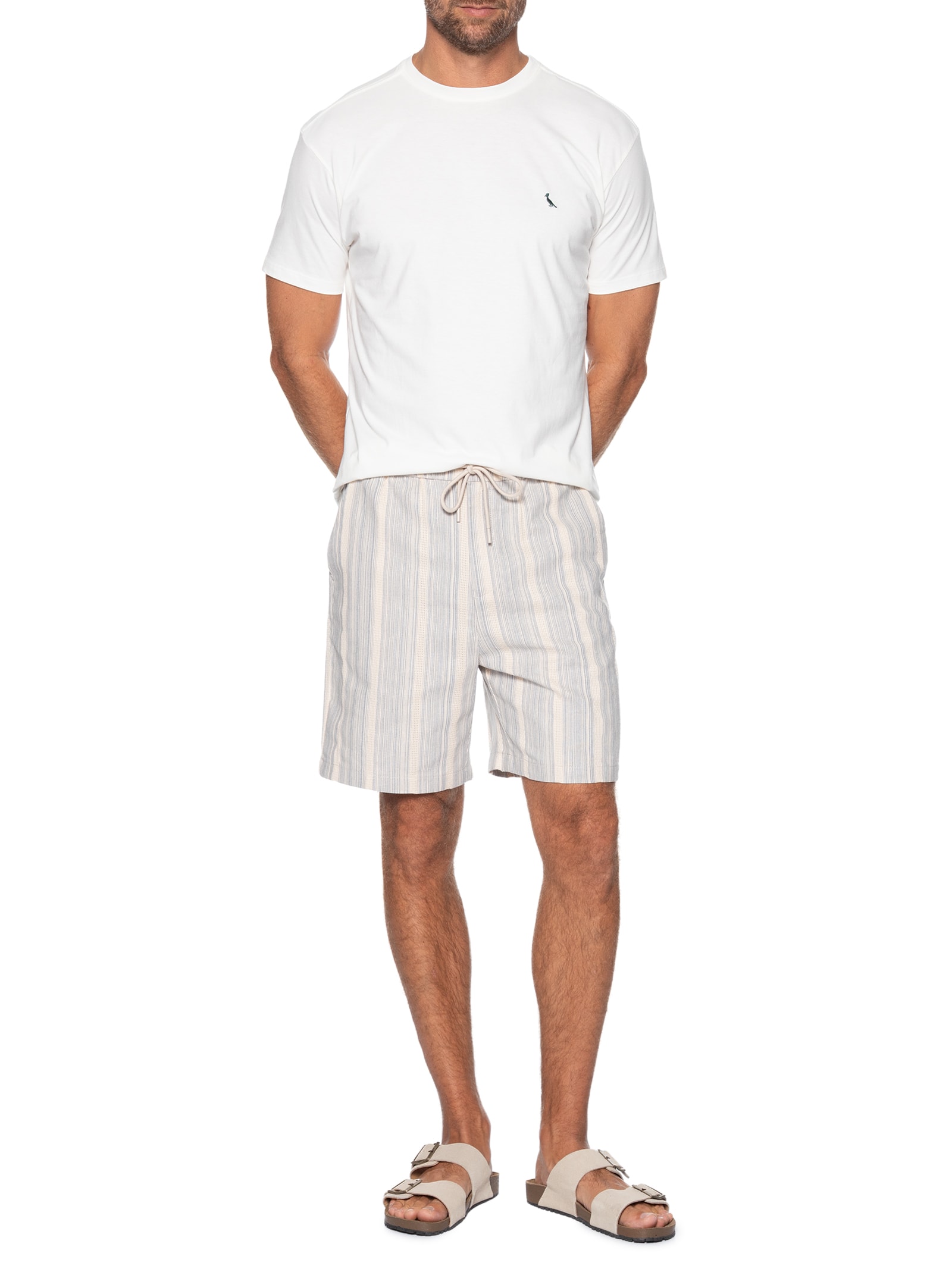 Camiseta Masculina Manga Curta Regular Vento Off White Reserva