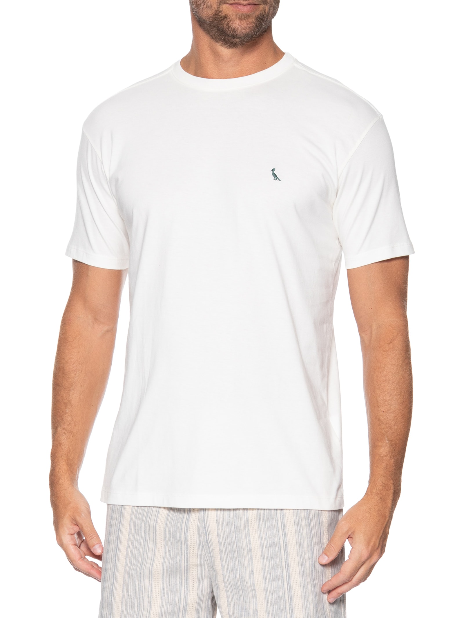 Camiseta Masculina Manga Curta Regular Vento Off White Reserva