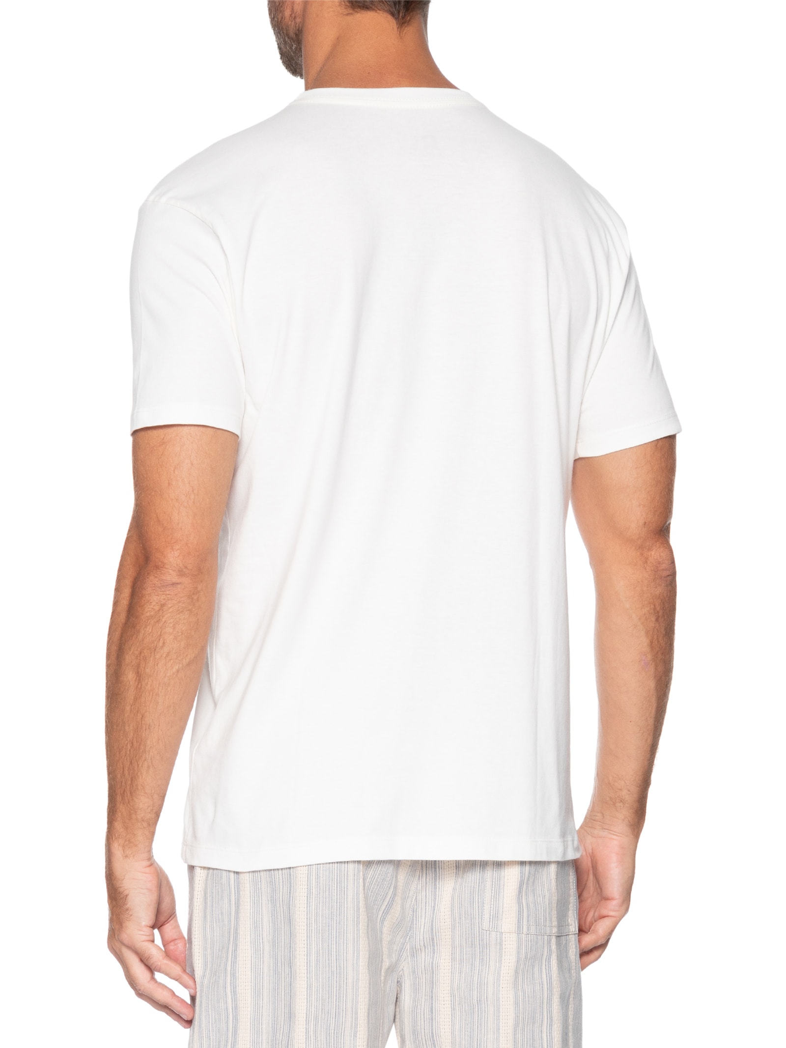 Camiseta Masculina Manga Curta Regular Vento Off White Reserva