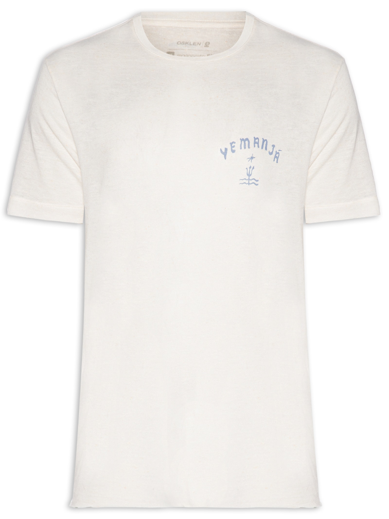 Camiseta Masculina Manga Curta Retro Yemanja Light Linen Branco Osklen