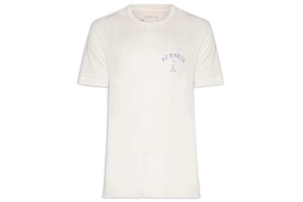 Camiseta Masculina Manga Curta Retro Yemanja Light Linen - Branco