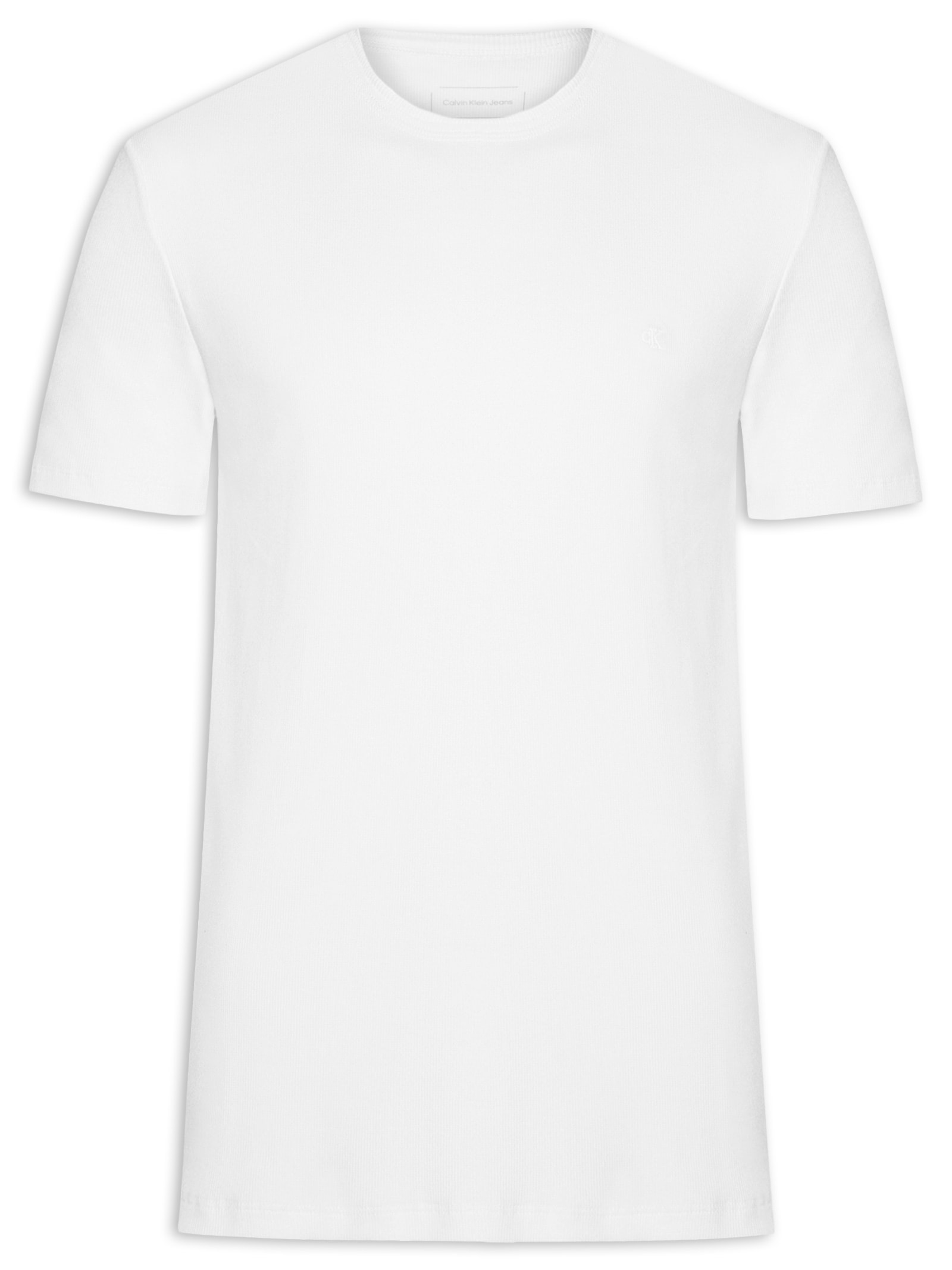 Camiseta Masculina Manga Curta Ribana Branco Calvin Klein Jeans