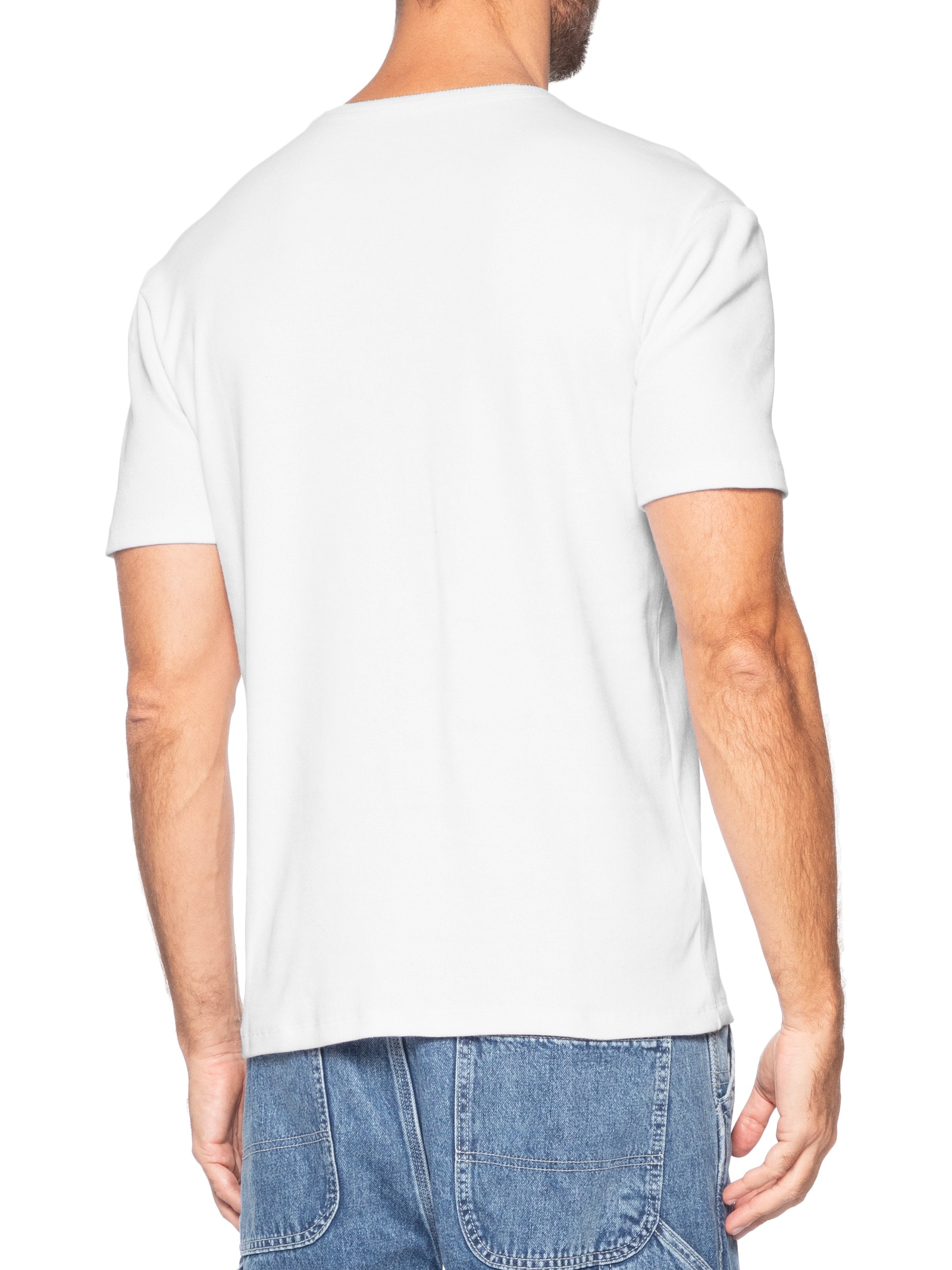 Camiseta Masculina Manga Curta Ribana Branco Calvin Klein Jeans