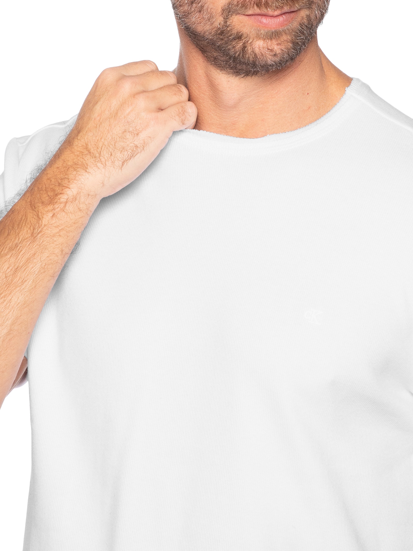 Camiseta Masculina Manga Curta Ribana Branco Calvin Klein Jeans