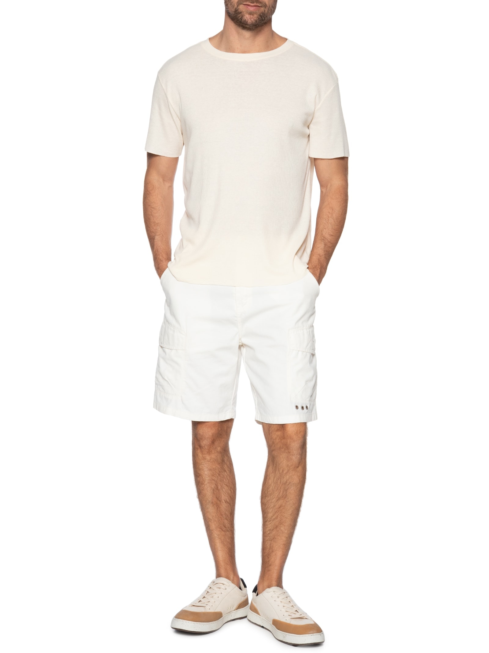 Camiseta Masculina Manga Curta Ribana Light Off White Osklen