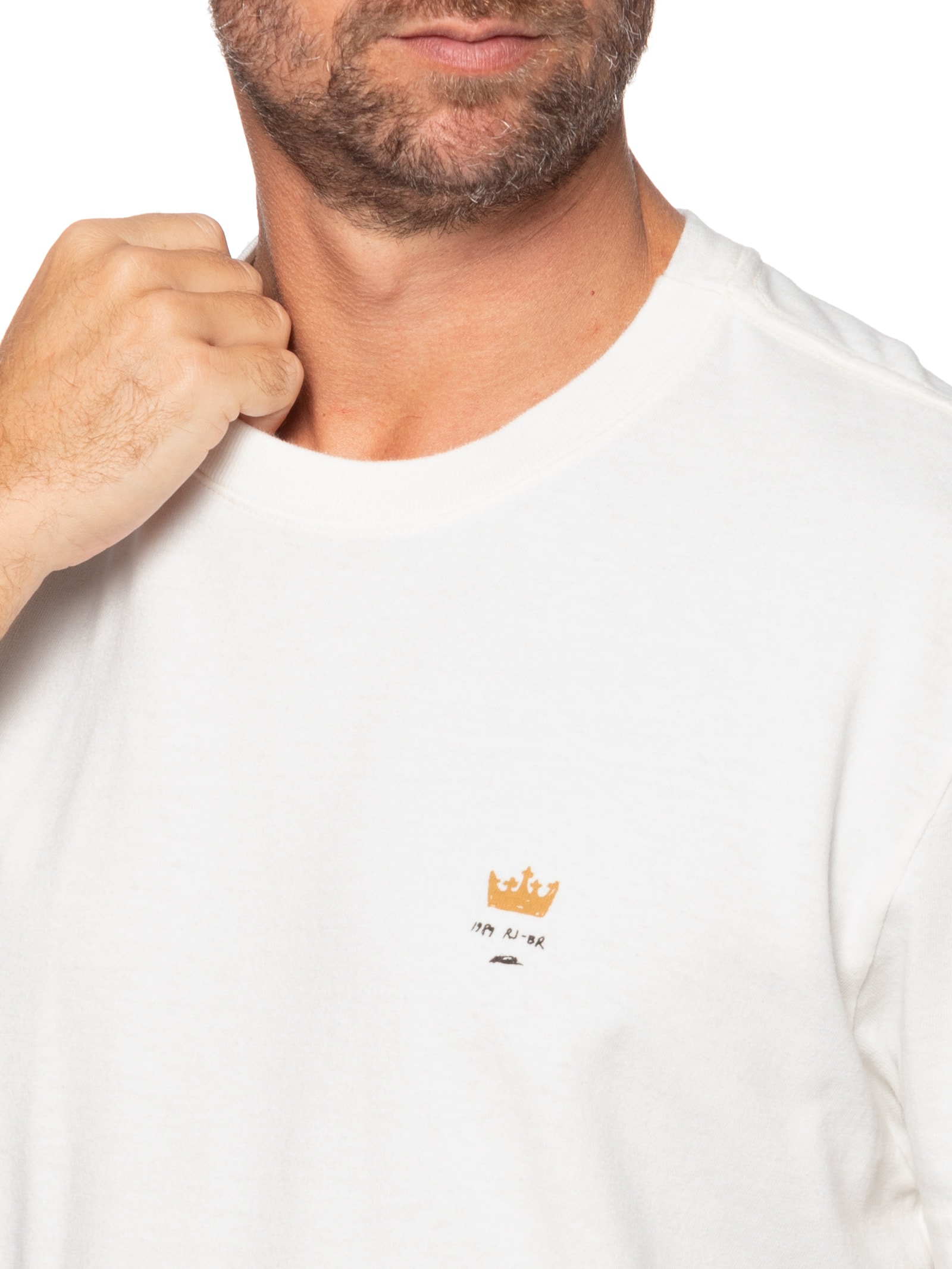 Camiseta Masculina Manga Curta Rj Made In Brazil Branco Osklen