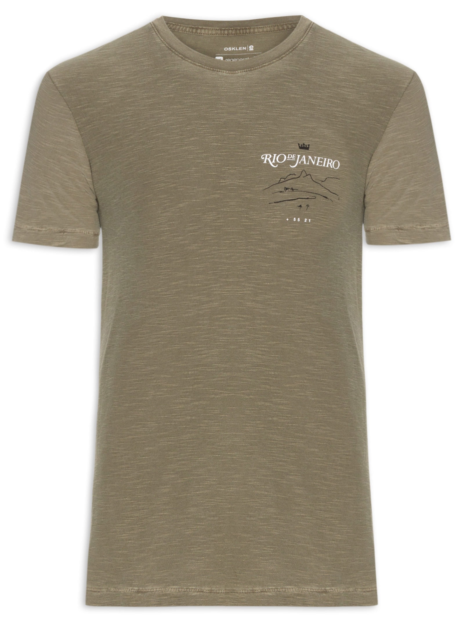 Camiseta Masculina Manga Curta Rouch Rio Verde Osklen