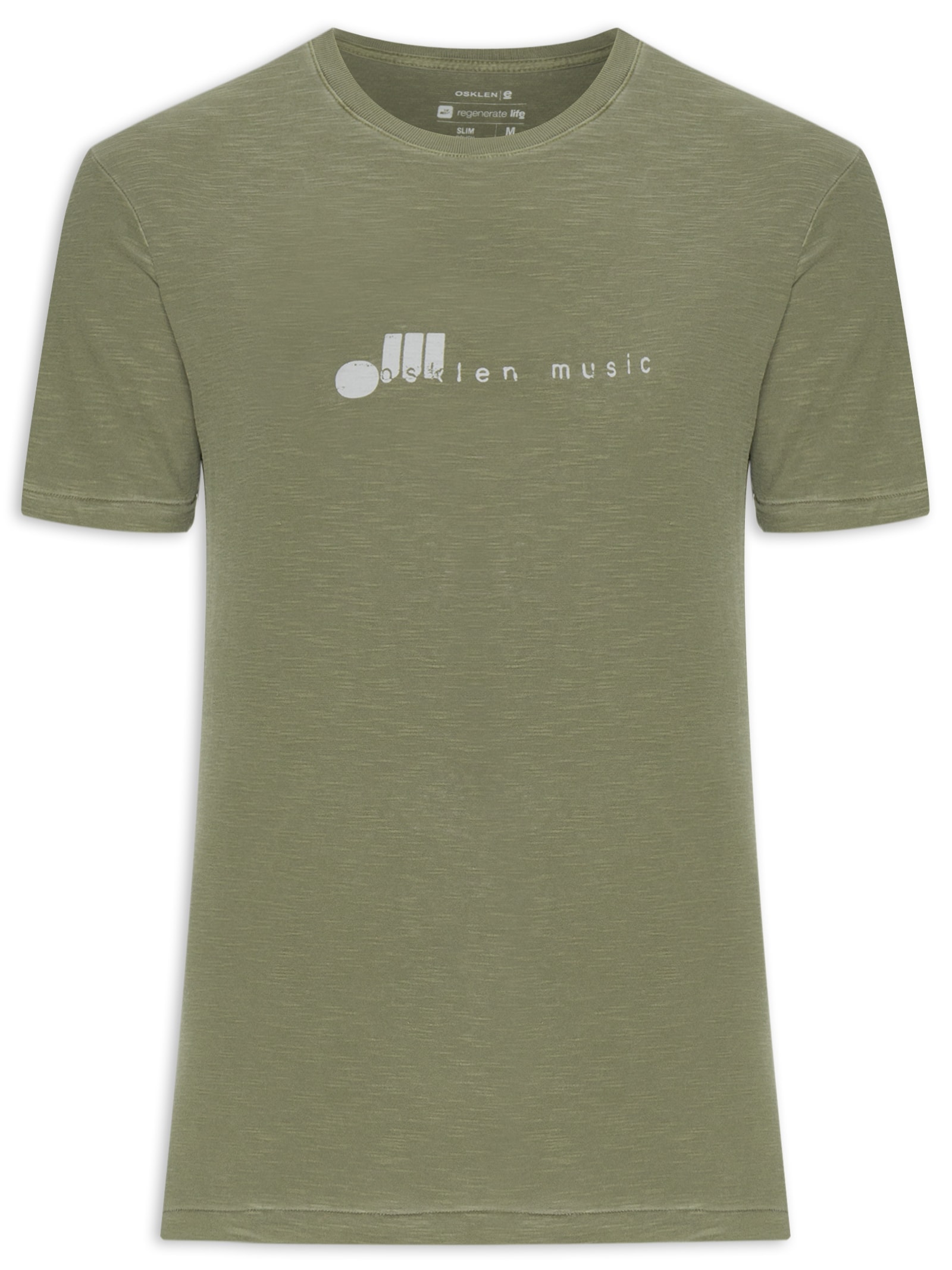 Camiseta Masculina Manga Curta Rough Music Verde Osklen
