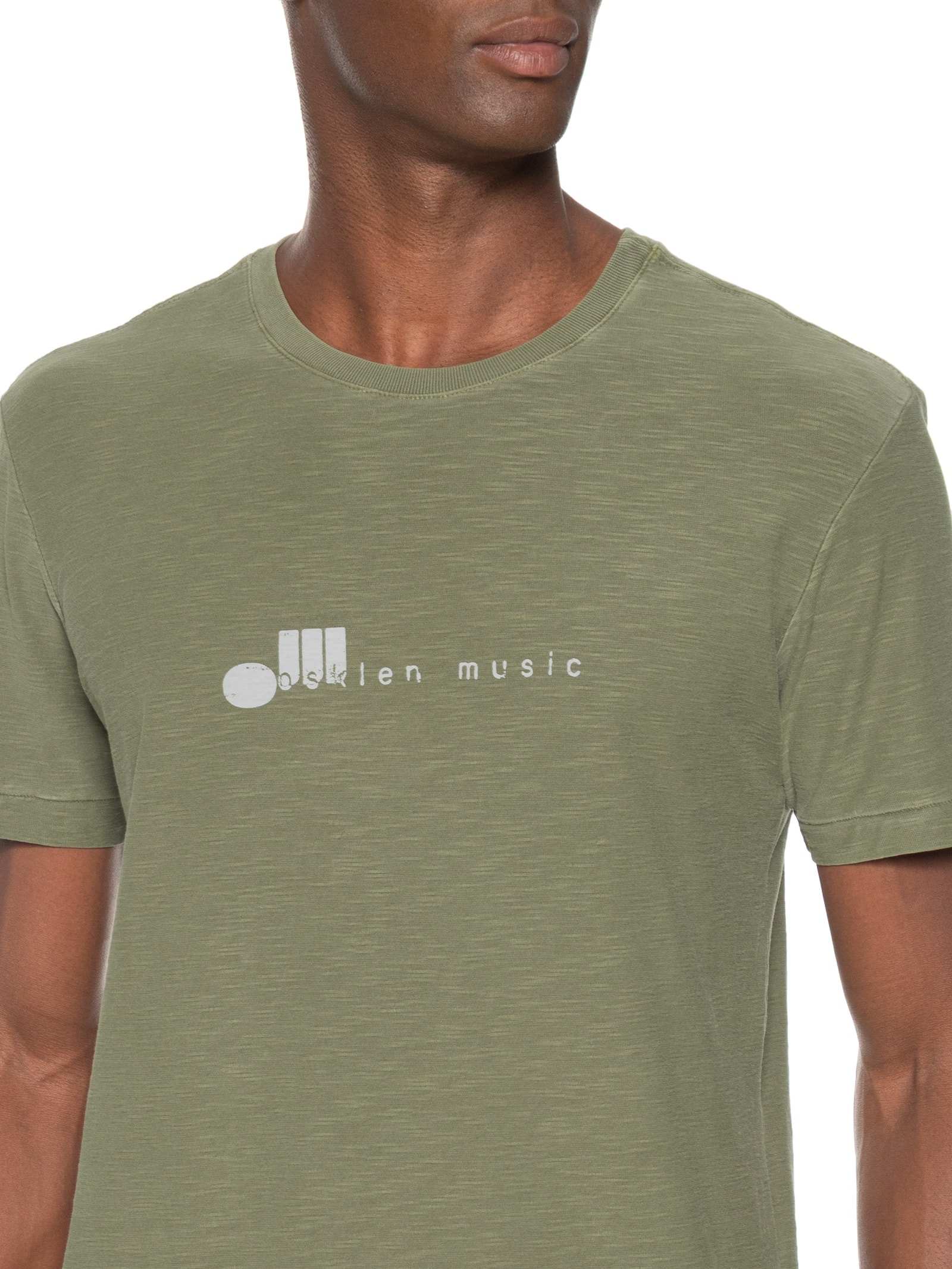 Camiseta Masculina Manga Curta Rough Music Verde Osklen