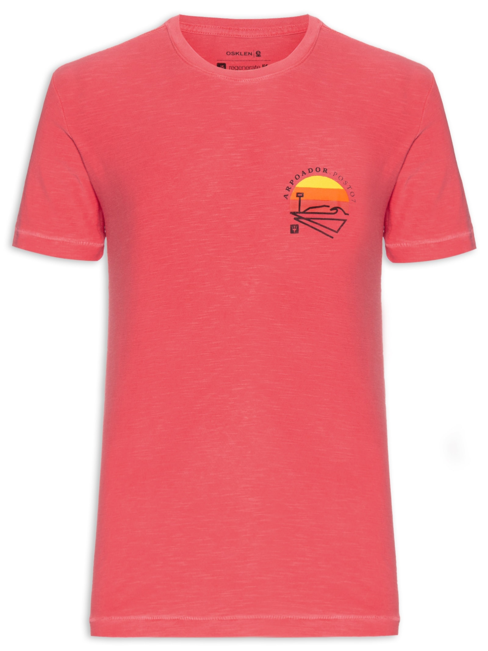 Camiseta Masculina Manga Curta Rough Posto 7 Vermelho Osklen