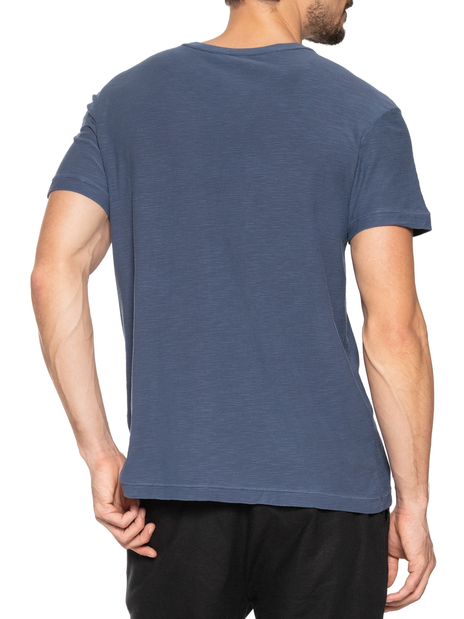 Camiseta Masculina Manga Curta Rought Trident Azul Osklen