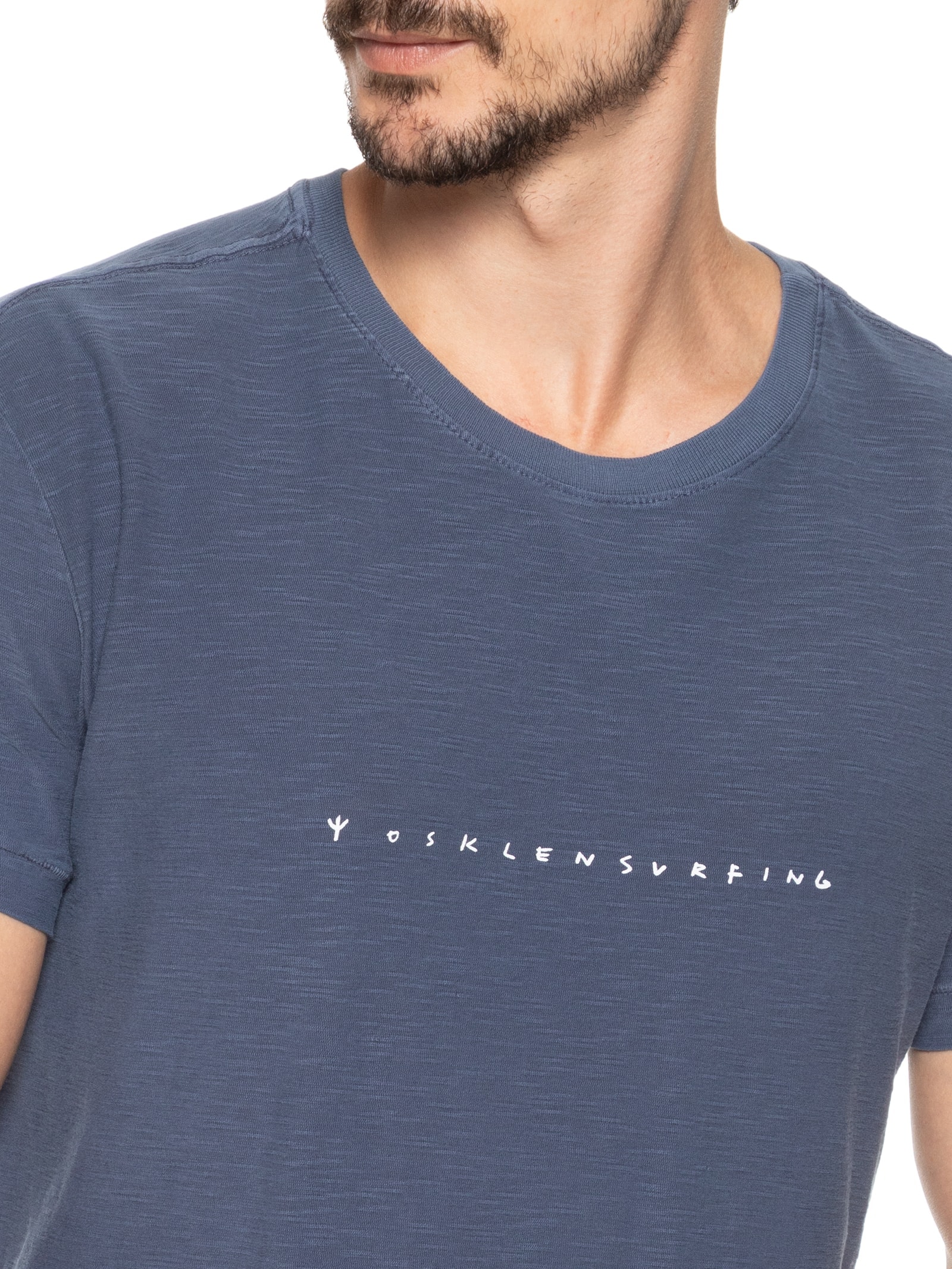 Camiseta Masculina Manga Curta Rought Trident Azul Osklen