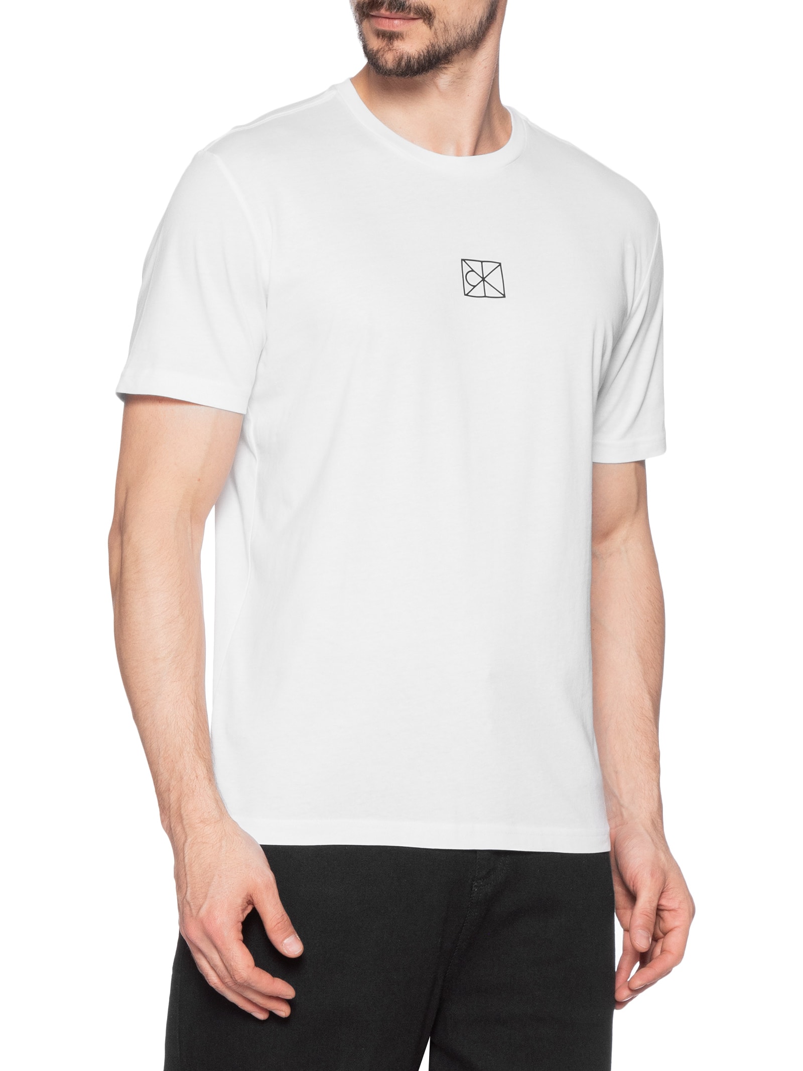 Camiseta Masculina Manga Curta Rubber Patch Branco Calvin Klein - White Label