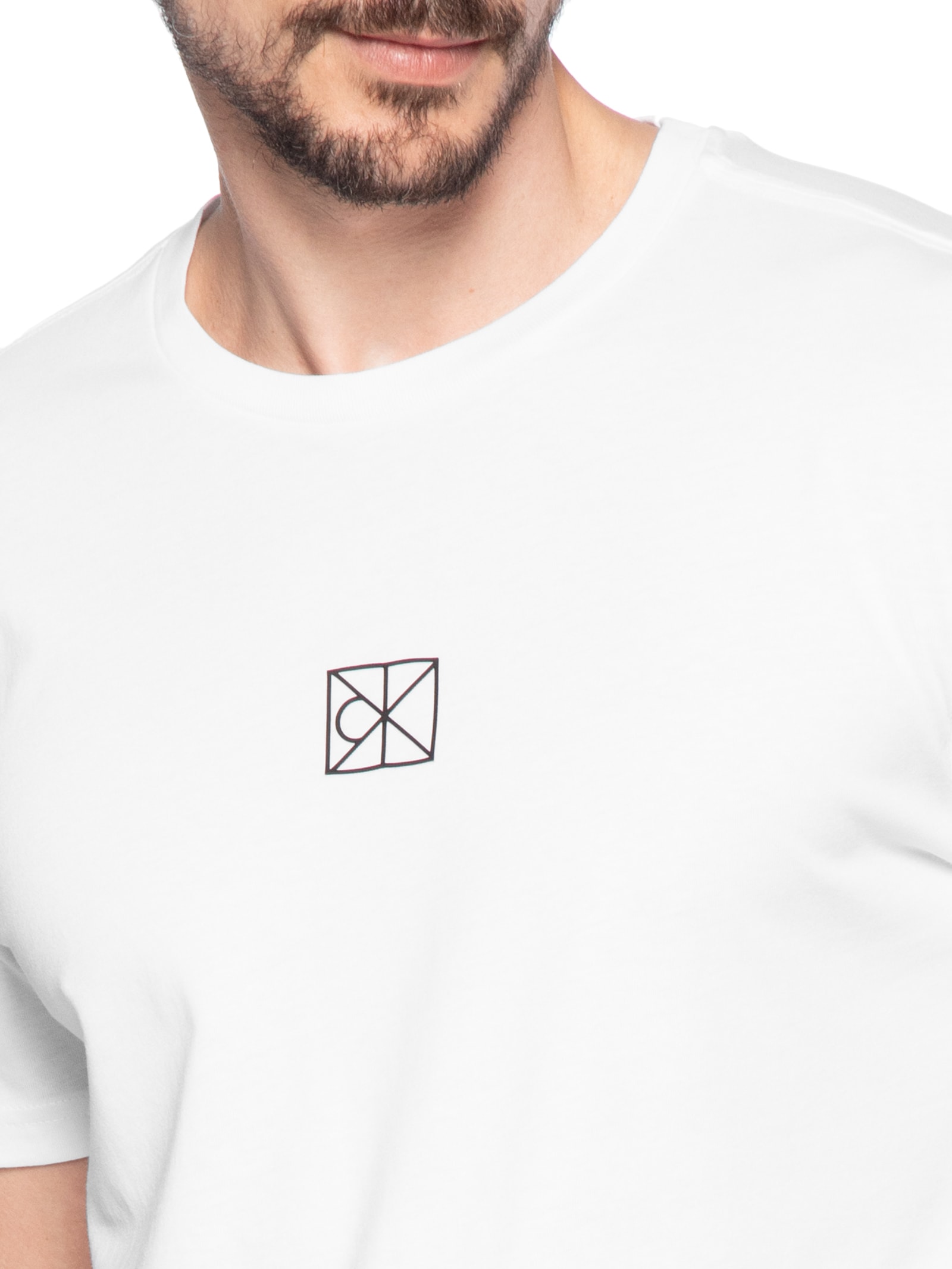 Camiseta Masculina Manga Curta Rubber Patch Branco Calvin Klein - White Label