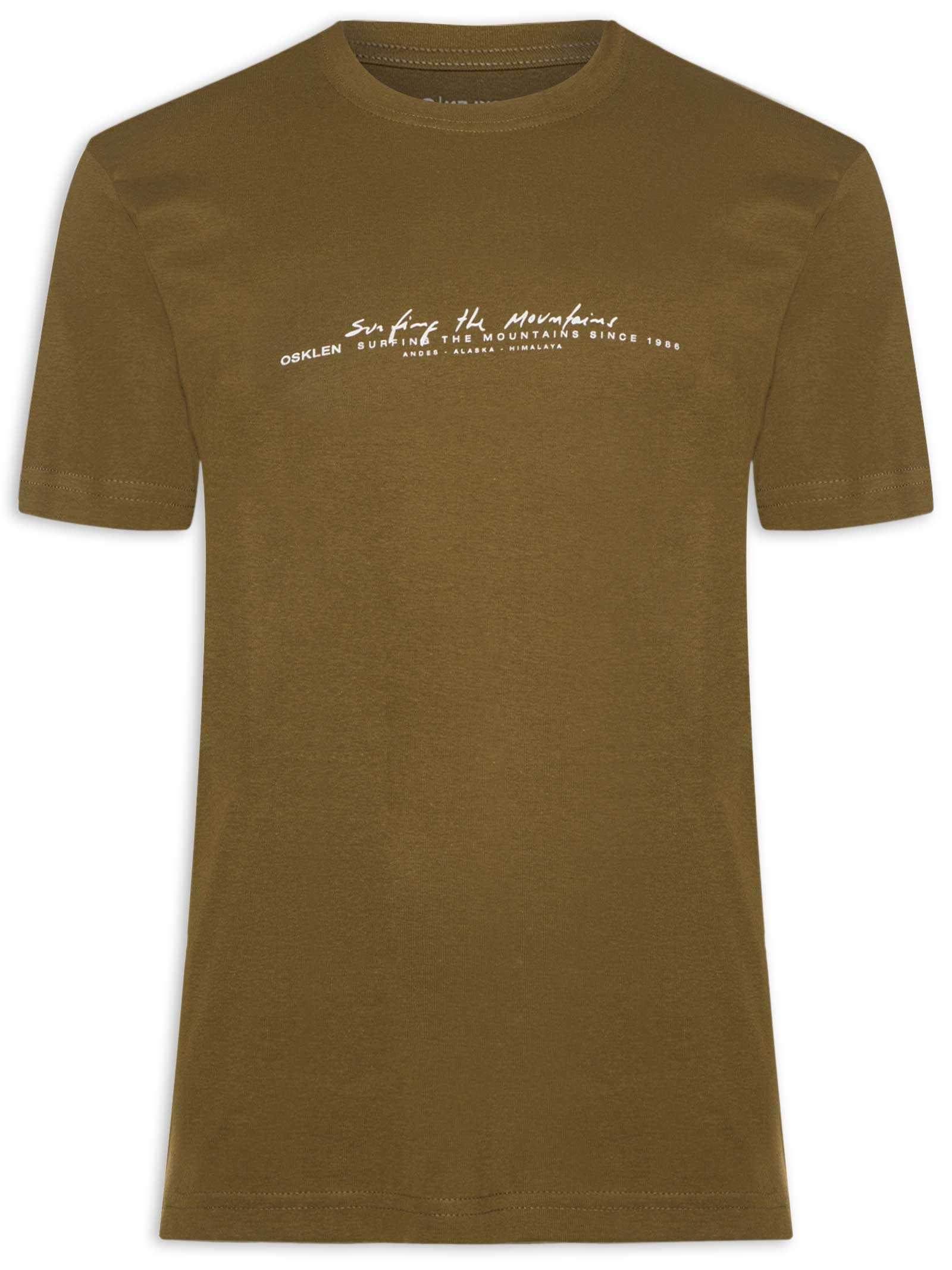 Camiseta Masculina Manga Curta Signature Marrom Osklen