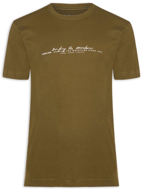 Camiseta Masculina Manga Curta Signature – Marrom