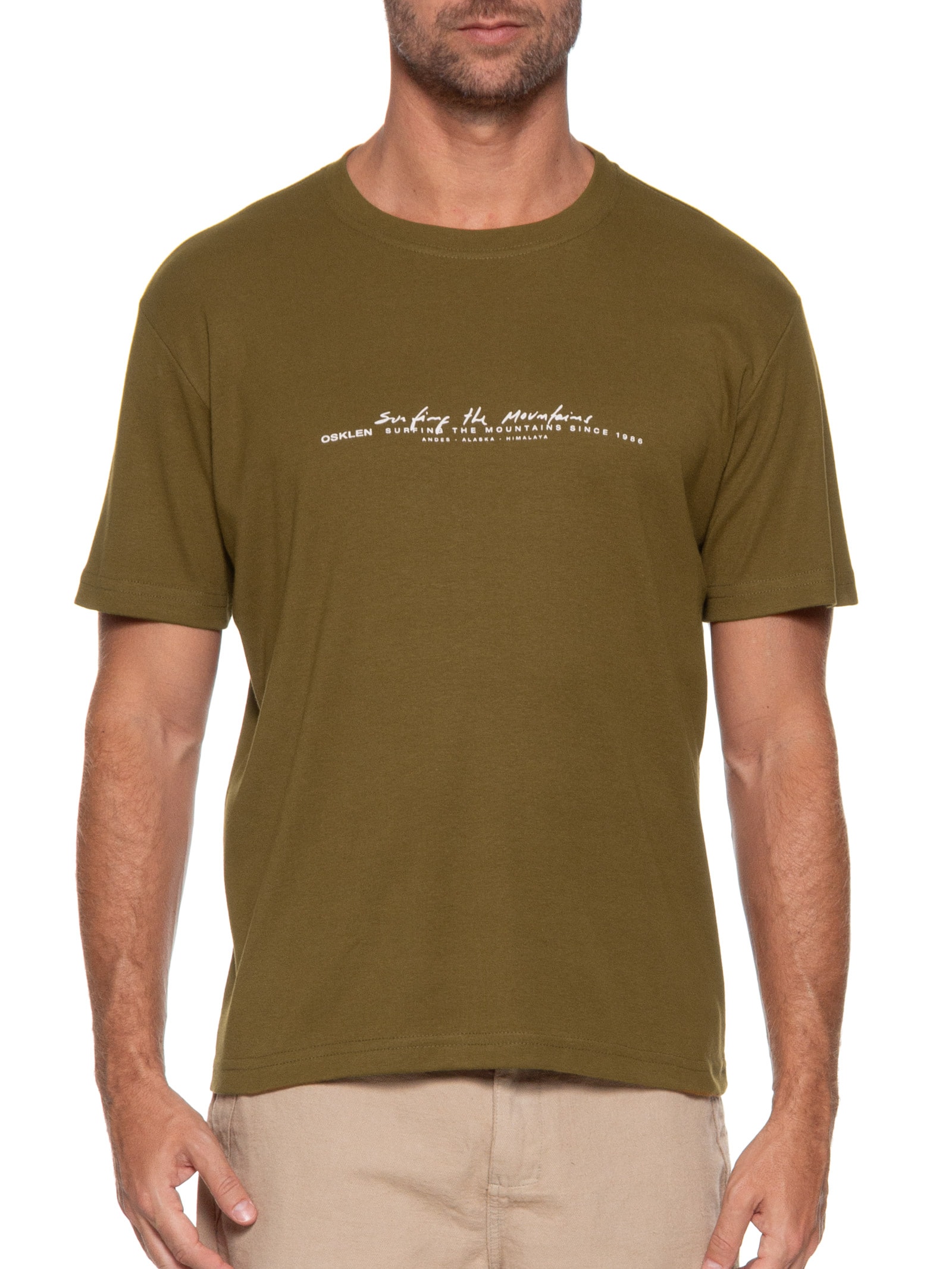 Camiseta Masculina Manga Curta Signature Marrom Osklen