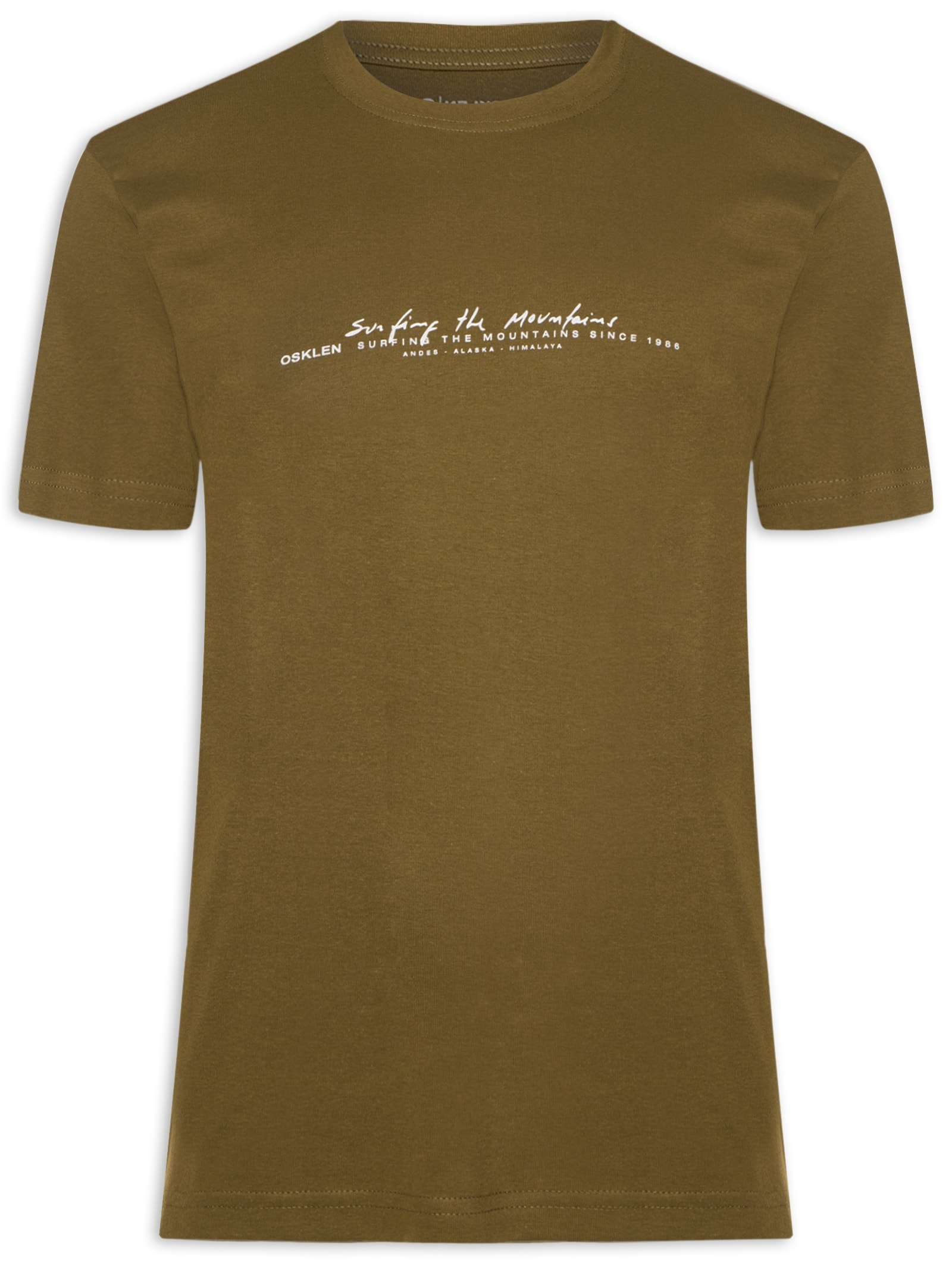 Camiseta Masculina Manga Curta Signature Marrom Osklen