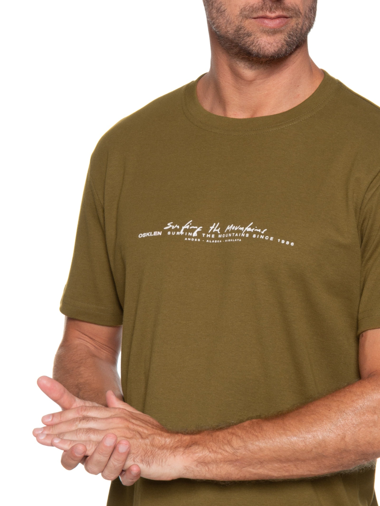 Camiseta Masculina Manga Curta Signature Marrom Osklen