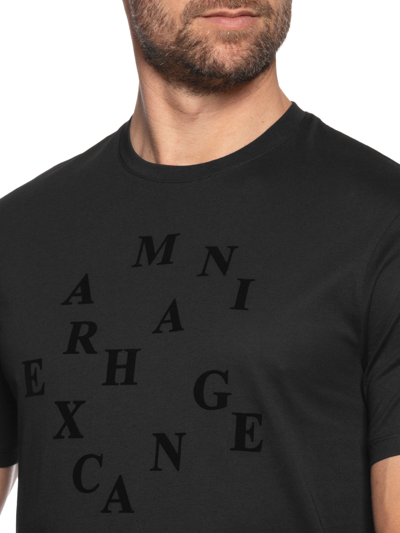 Armani Exchange - Camiseta Masculina Manga Curta Slim Fit - Preto